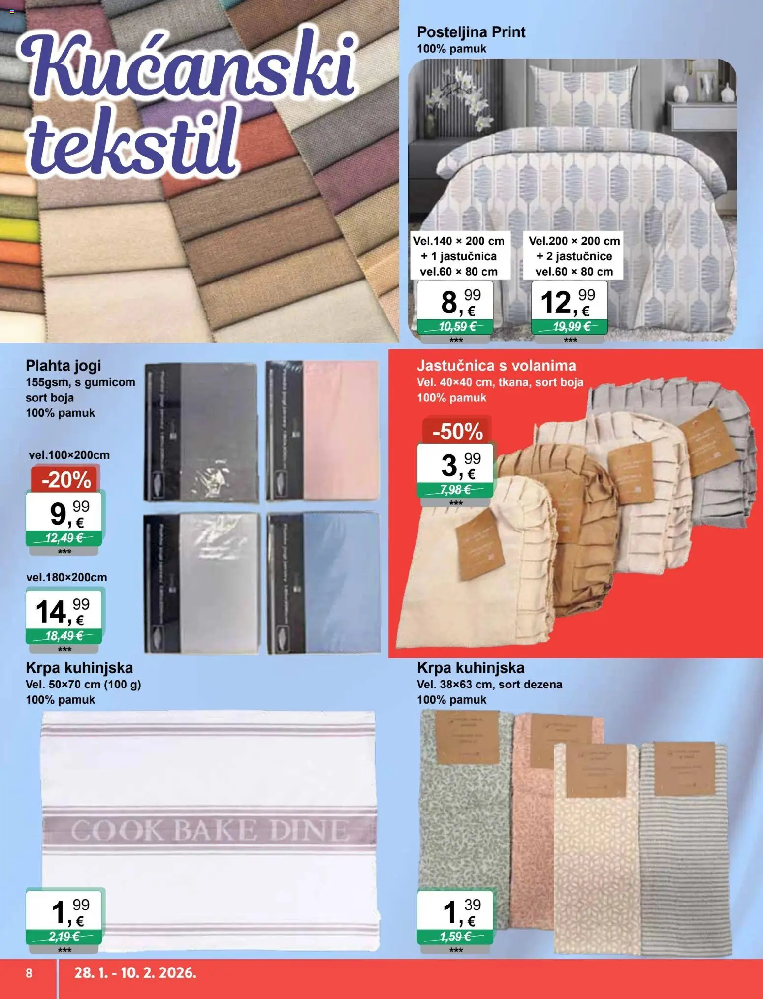 KTC katalog | vrijedi od 28.01.2026 | Stranica: 8 | Proizvodi: Krpa, Jastučnica, Plahta, Posteljina