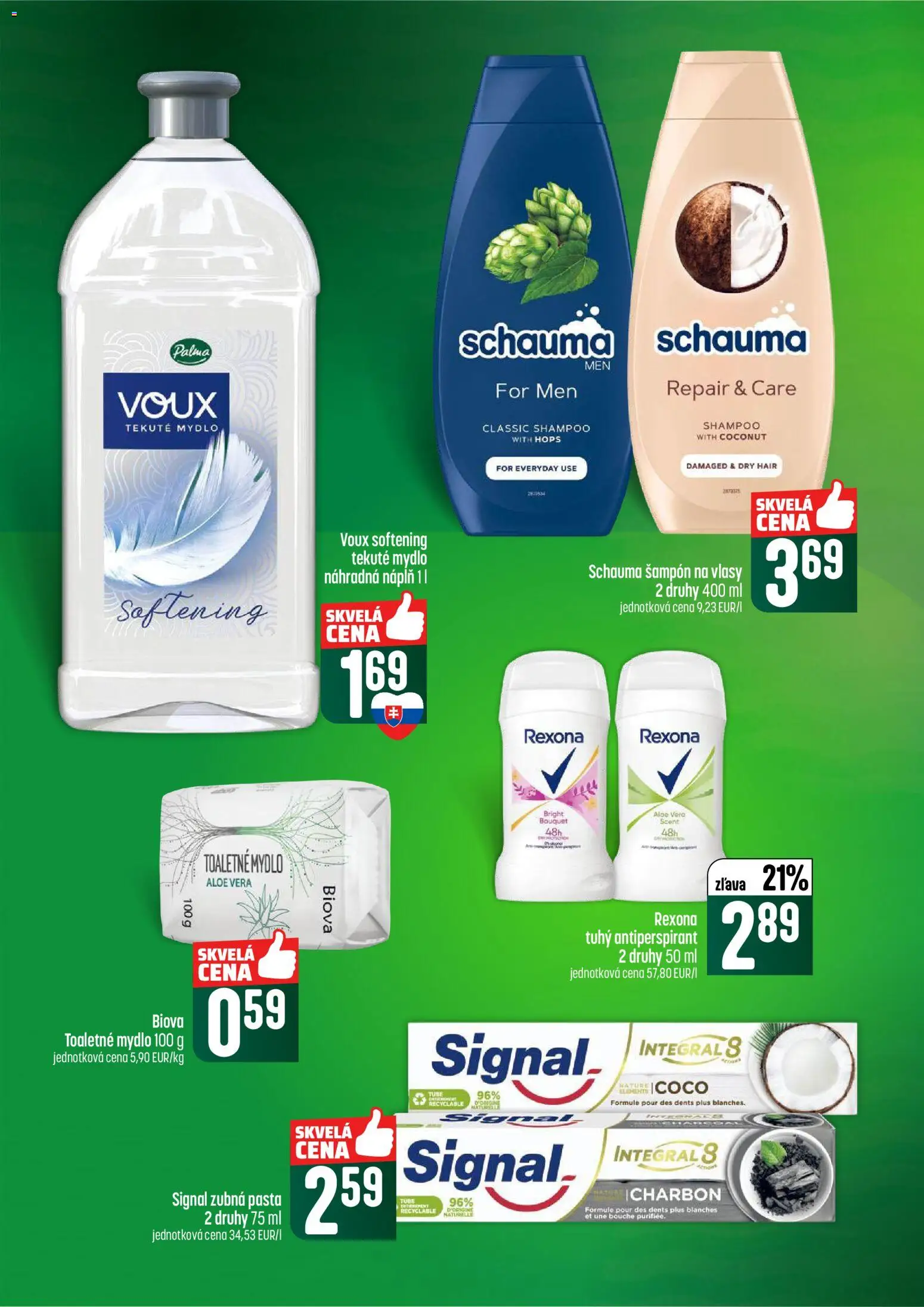 Nové COOP Jednota akcie – leták je platný od 08.01.2026 | Strana: 54 | Produkty: Šampón, Mydlo, Antiperspirant, Zubná pasta