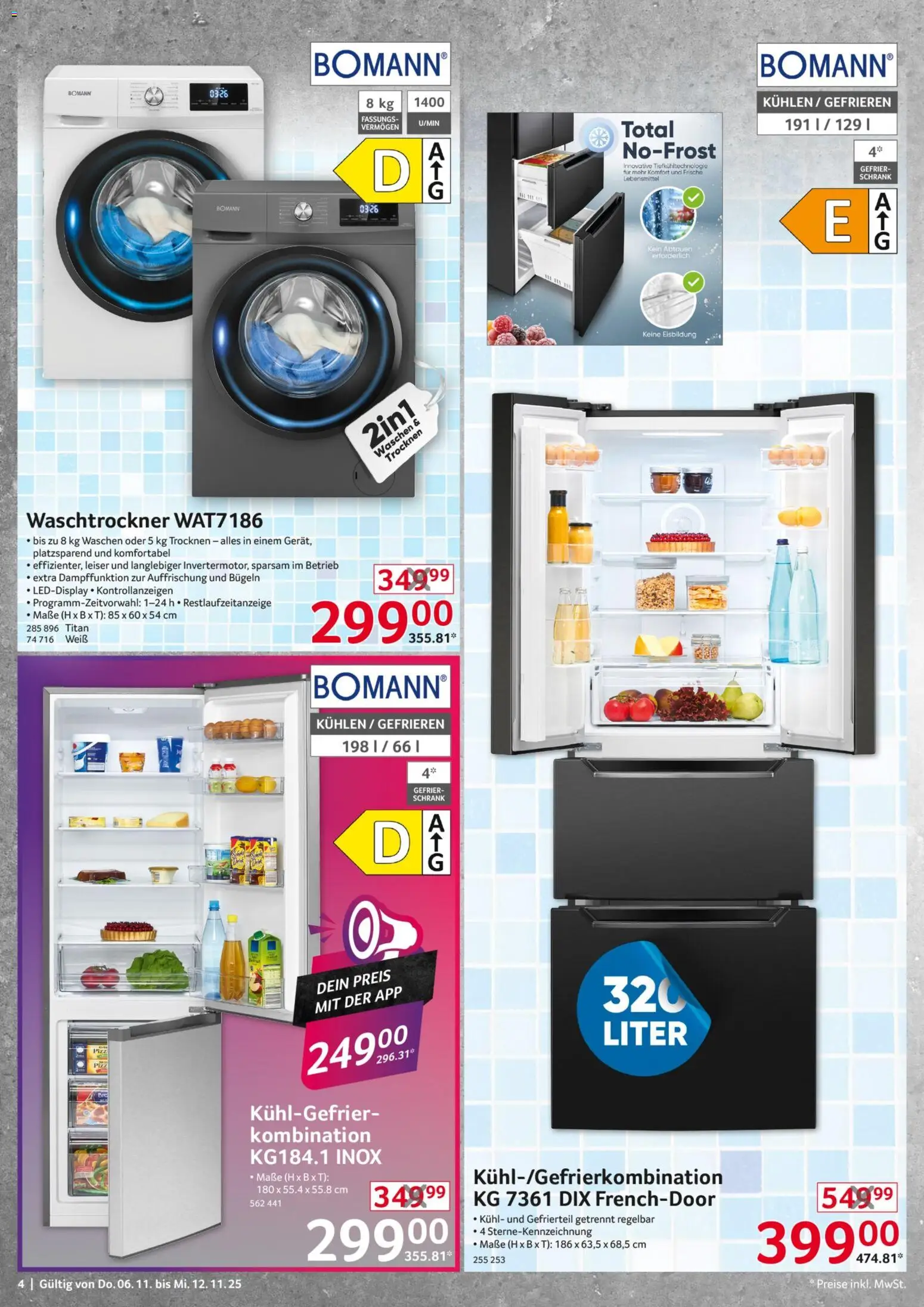 Selgros  Non Food – gültig ab 06.11.2025 | Seite: 4 | Produkte: Schrank, Waschtrockner