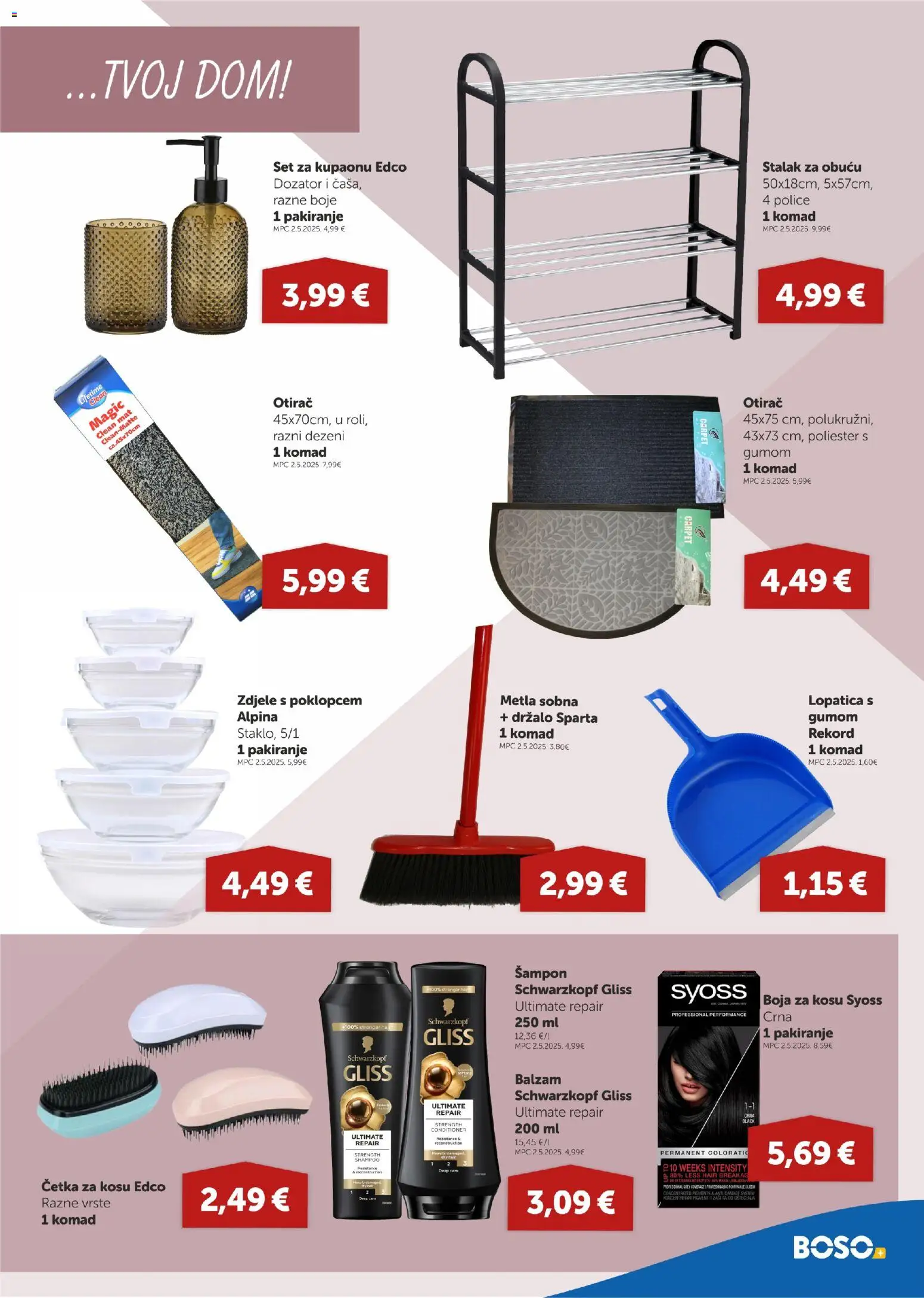 Boso katalog | vrijedi od 30.10.2025 | Stranica: 15 | Proizvodi: Otirač, Boja za kosu, Metla, Lopatica