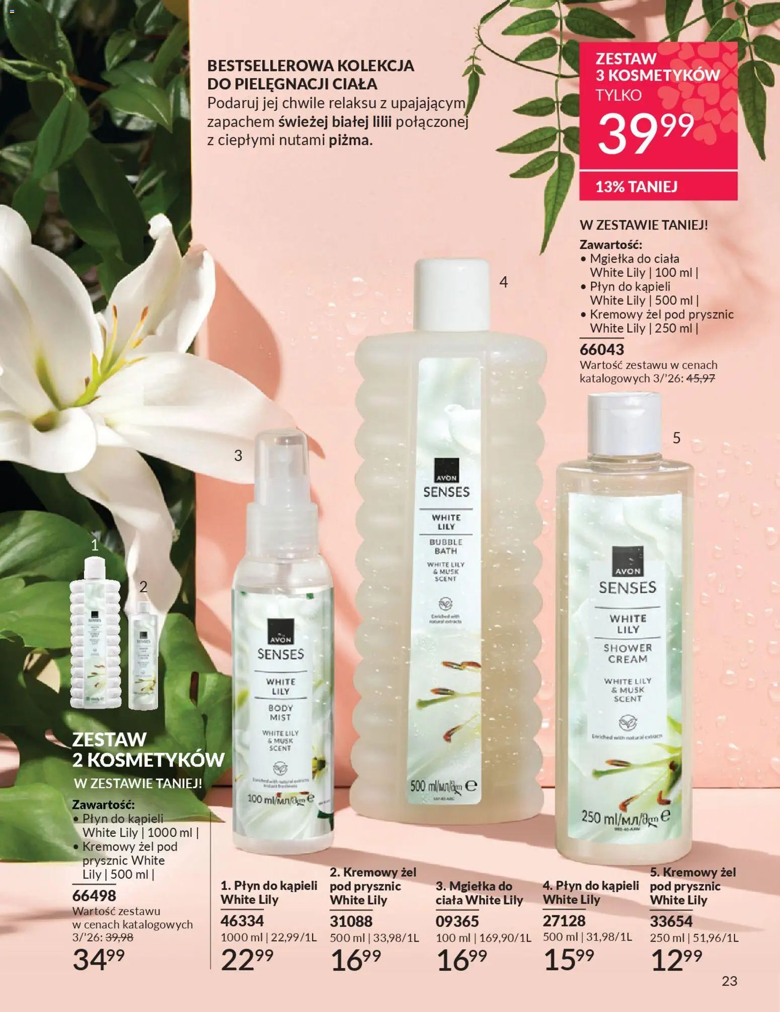 Avon Katalog 3 2026 od 01.03.2026 | Strona: 23 | Produkty: Płyn do kąpieli, Prysznic, Body, Żel pod prysznic
