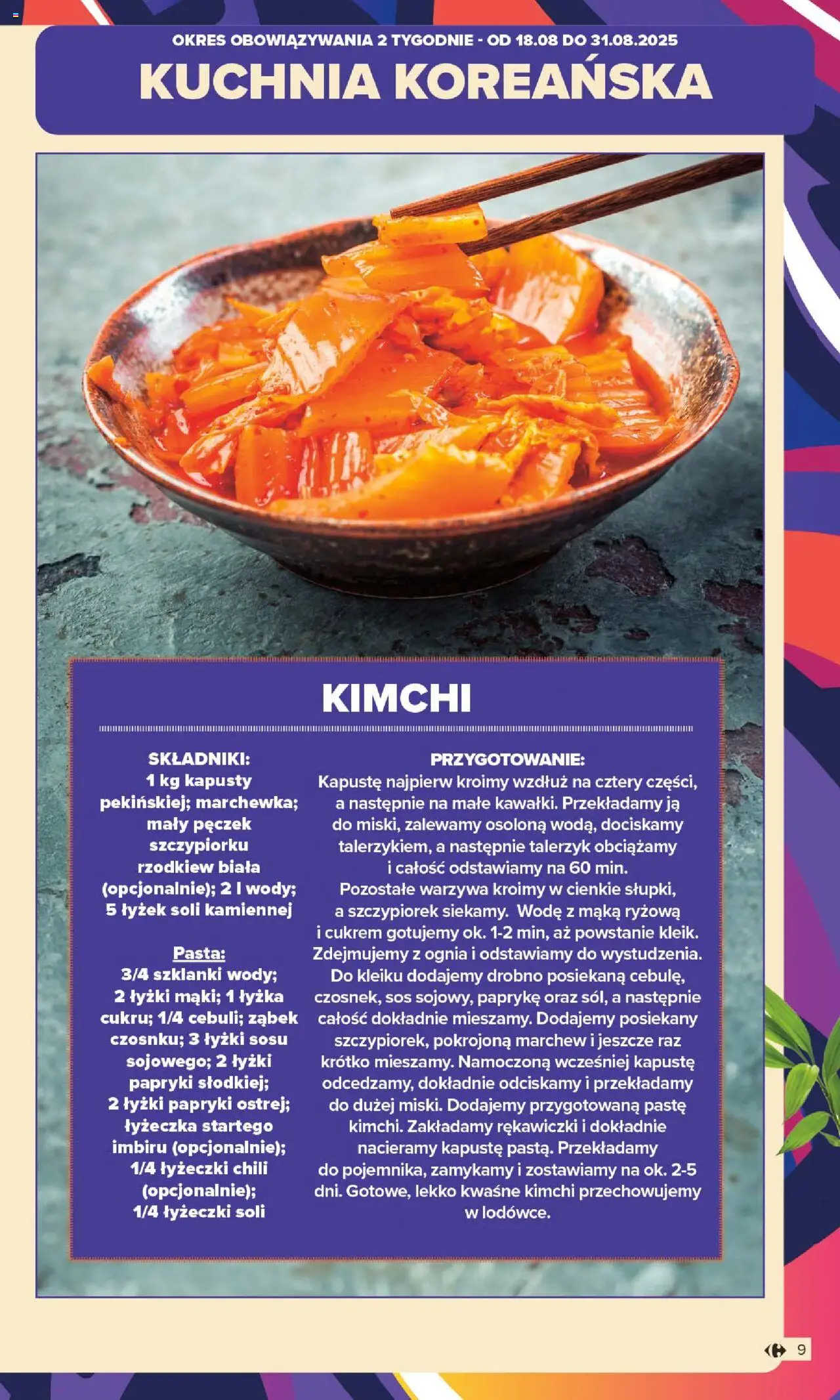 Carrefour Gazetka - Kuchnia koreańska od 18.08.2025 | Strona: 9 | Produkty: Kimchi, Rękawiczki, Szklanki, Warzywa