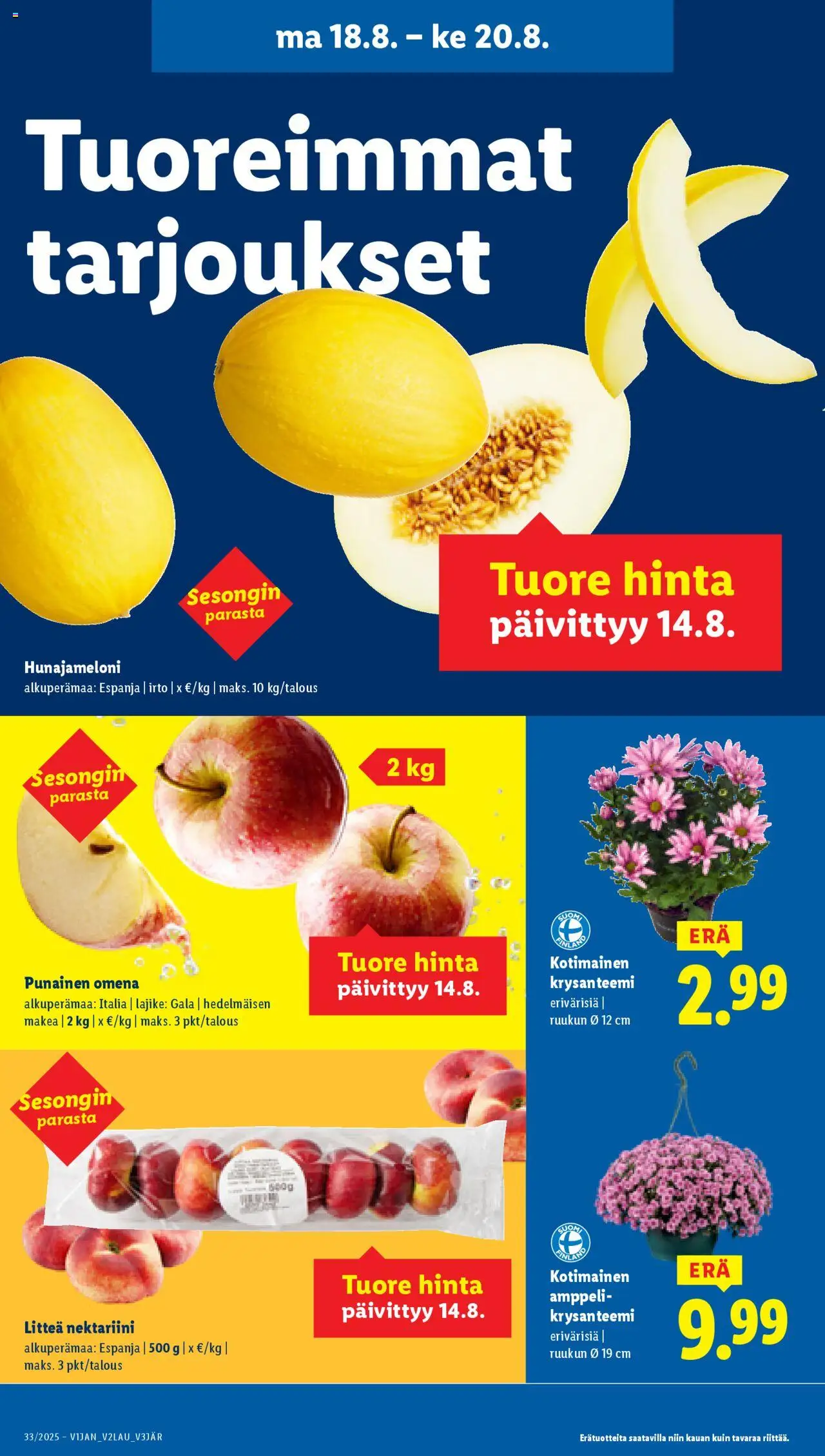  | Sivu: 22 | Tuotteet: Nektariini, Hunajameloni
