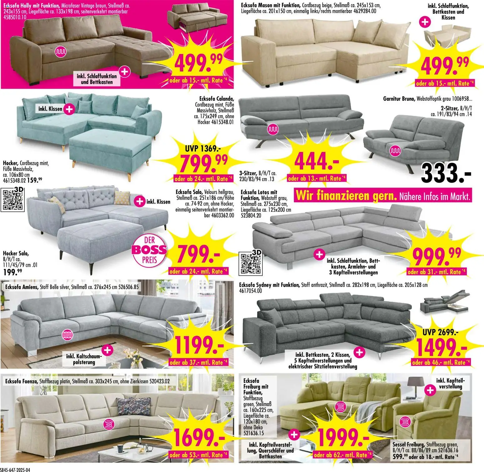 SB Möbel Boss Prospekt Neubrandenburg – gültig ab 01.11.2025 | Seite: 4 | Produkte: Hocker, Bett, Kissen, Sessel