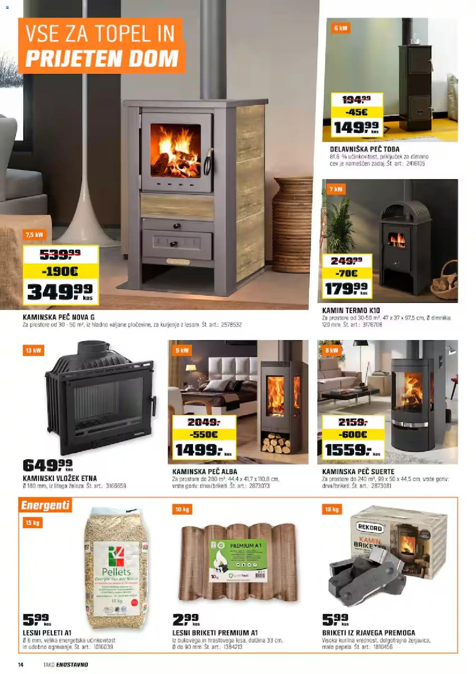 Novi OBI katalog ponudbe – veljaven od 06.01.2026 | Stran: 14 | Izdelki: Lesni briketi