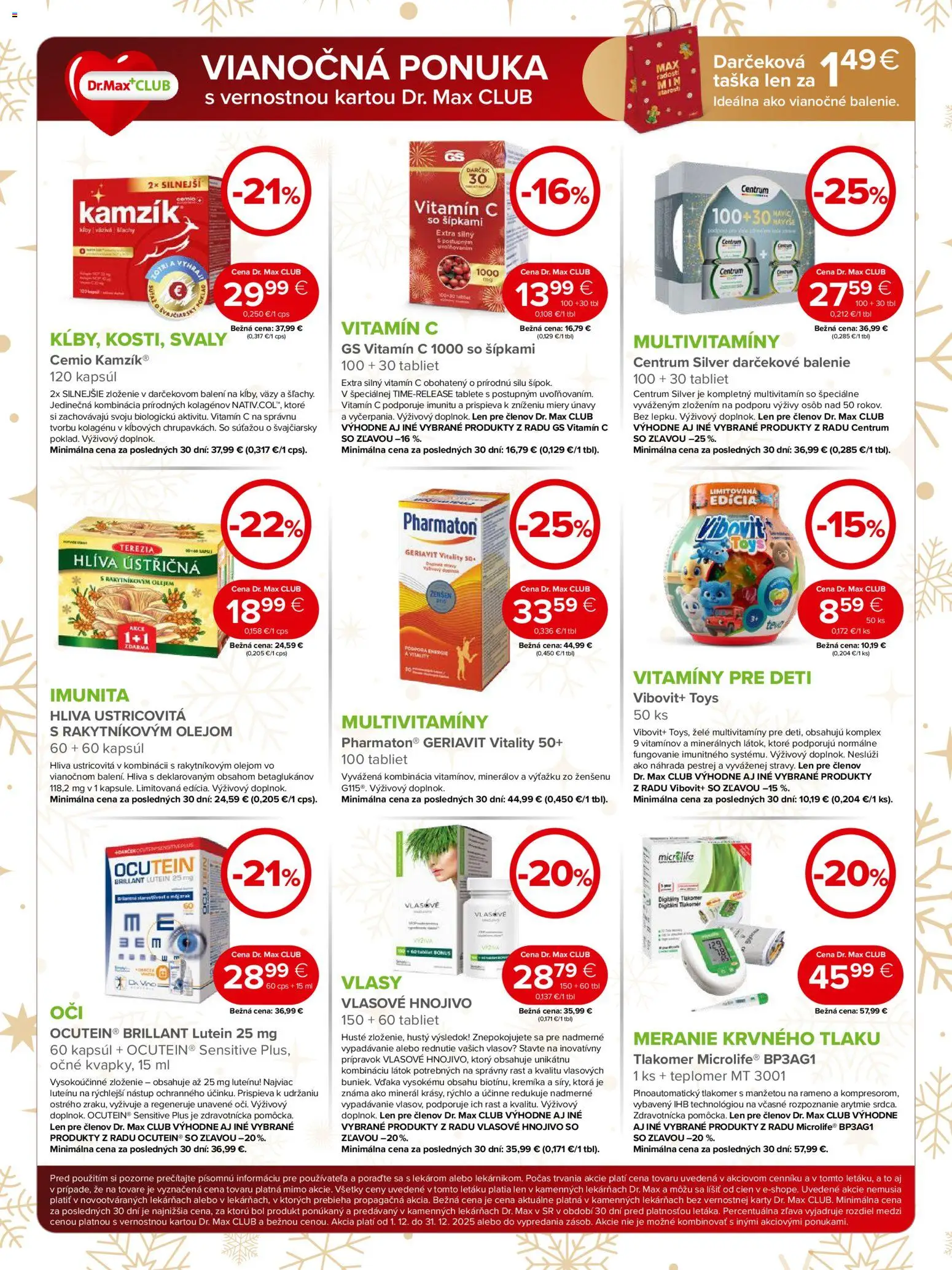Nové Dr. Max akcie – leták je platný od 01.12.2025 | Strana: 7 | Produkty: Teplomer, Taška, Tlakomer