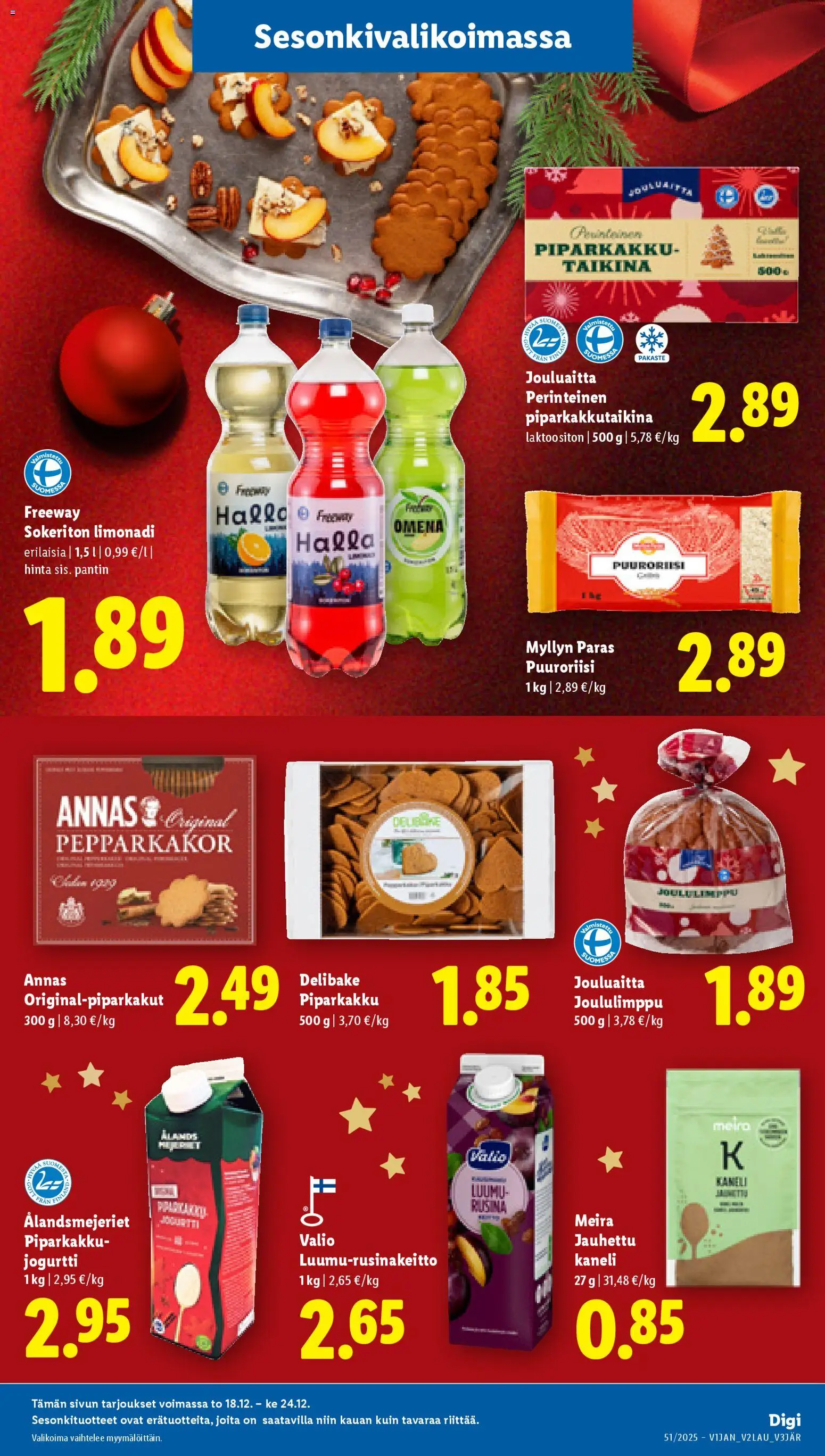 Lidl tarjoukset - Rovaniemi – voimassa 18.12.2025 alkaen | Sivu: 13 | Tuotteet: Luumu, Kaneli, Jogurtti