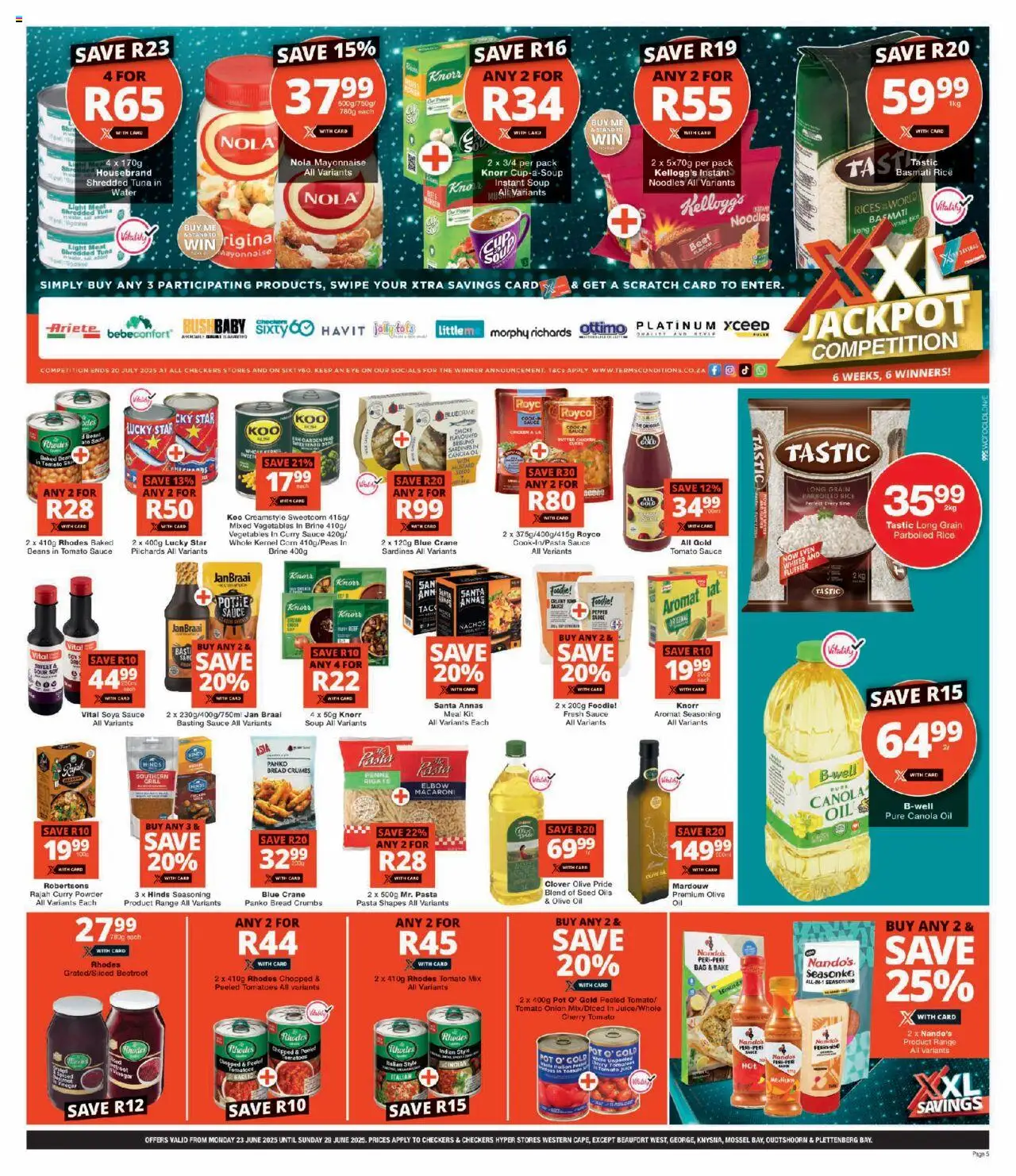 Checkers Western Cape - XXL Savings Week 3 Deals │ valid from 23.06.2025 | Page: 5 | Products: Beer, Tomatoes, Water, Mayonnaise