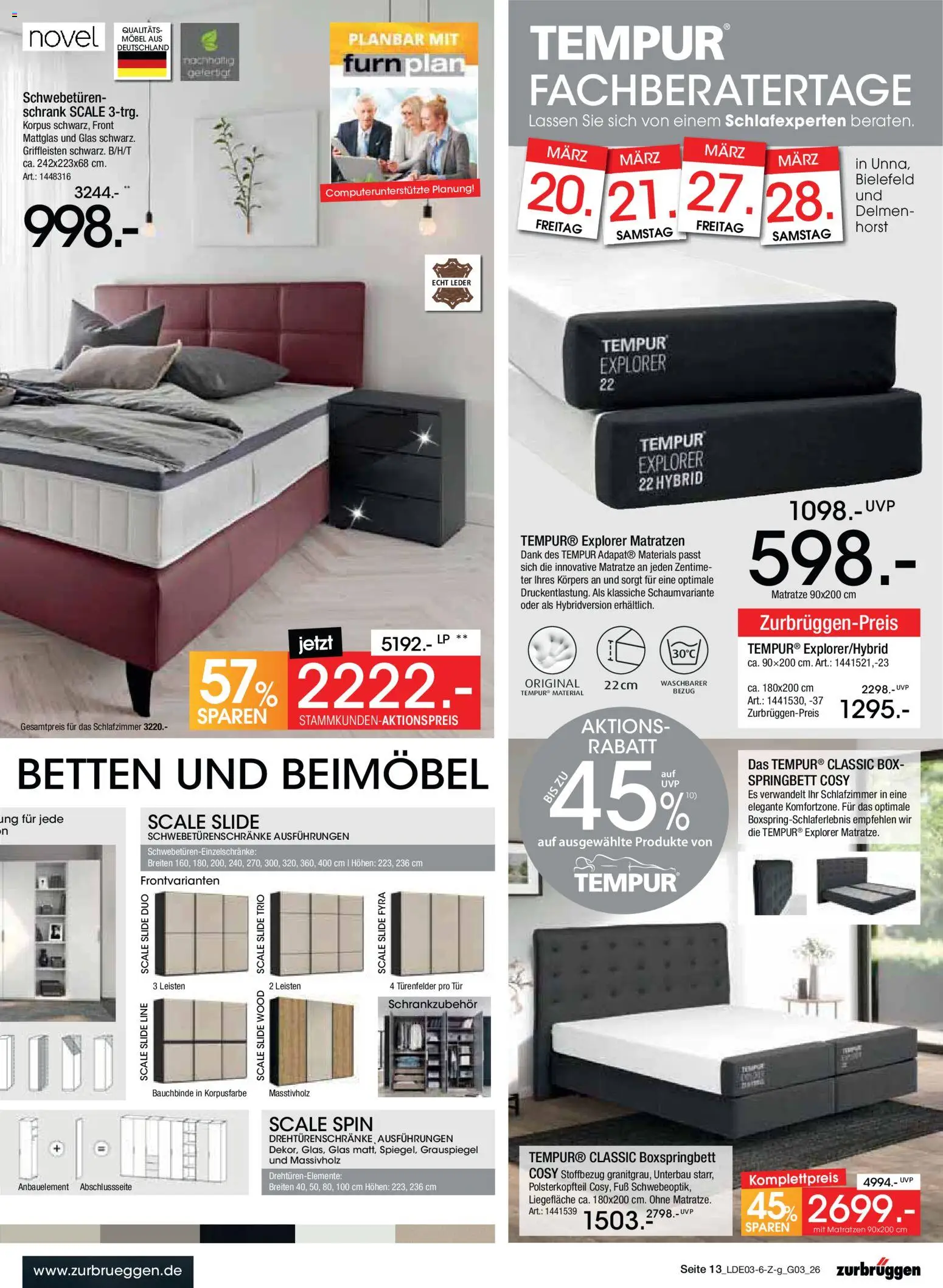 Zurbrüggen Bonus Sonder-Tage – gültig ab 15.03.2026 | Seite: 27 | Produkte: Matratze, Boxspringbett, Schrank, Box