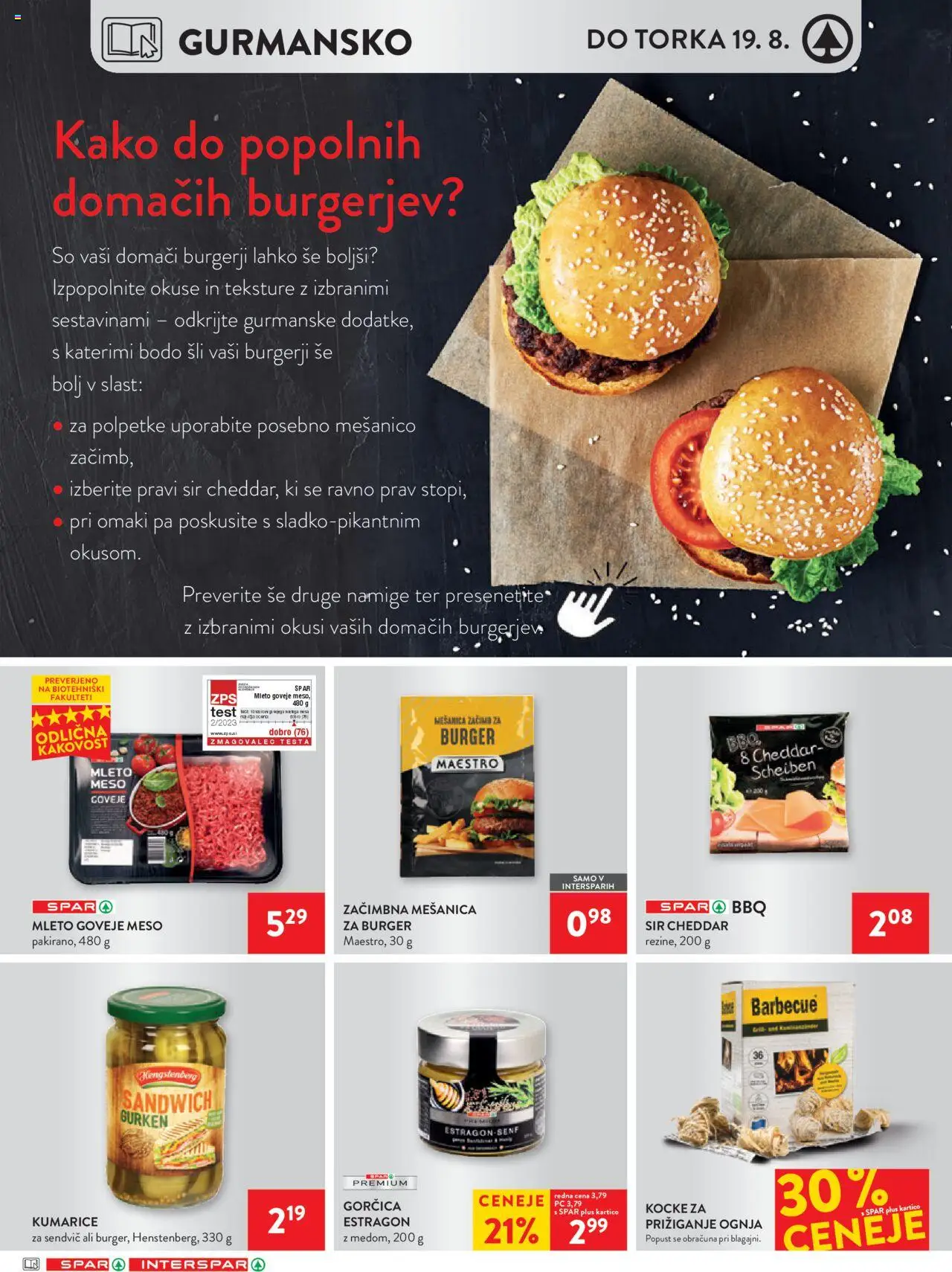 Spar katalog 33/25 │ velja od 13.08.2025 | Stran: 14 | Izdelki: Burgerji, Gorčica, Sir, Kumarice