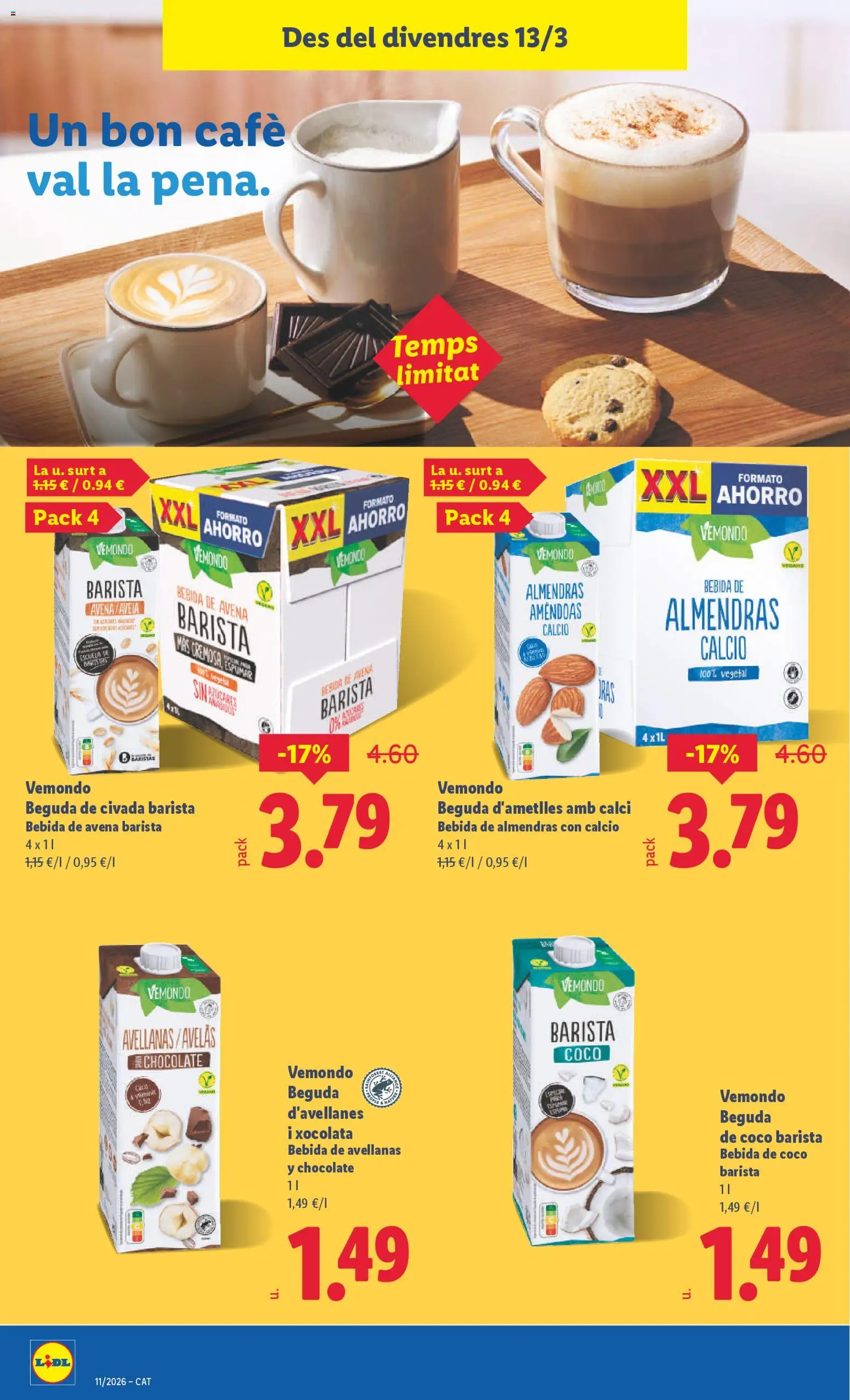 Lidl folleto │ válido desde el 09.03.2026 | Página: 44 | Productos: Chocolate, Τυρόπιτα, Bebida de almendras, Bebida de avena