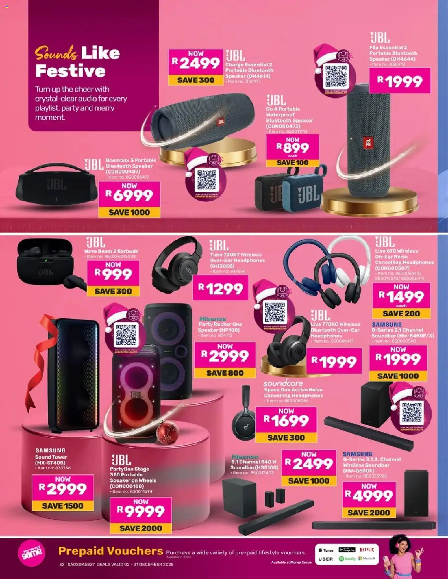 Game - Go Full Pink This Festive vol.2 valid from 02.12.2025 | Page: 32 | Products: Speaker, Headphones, Audio