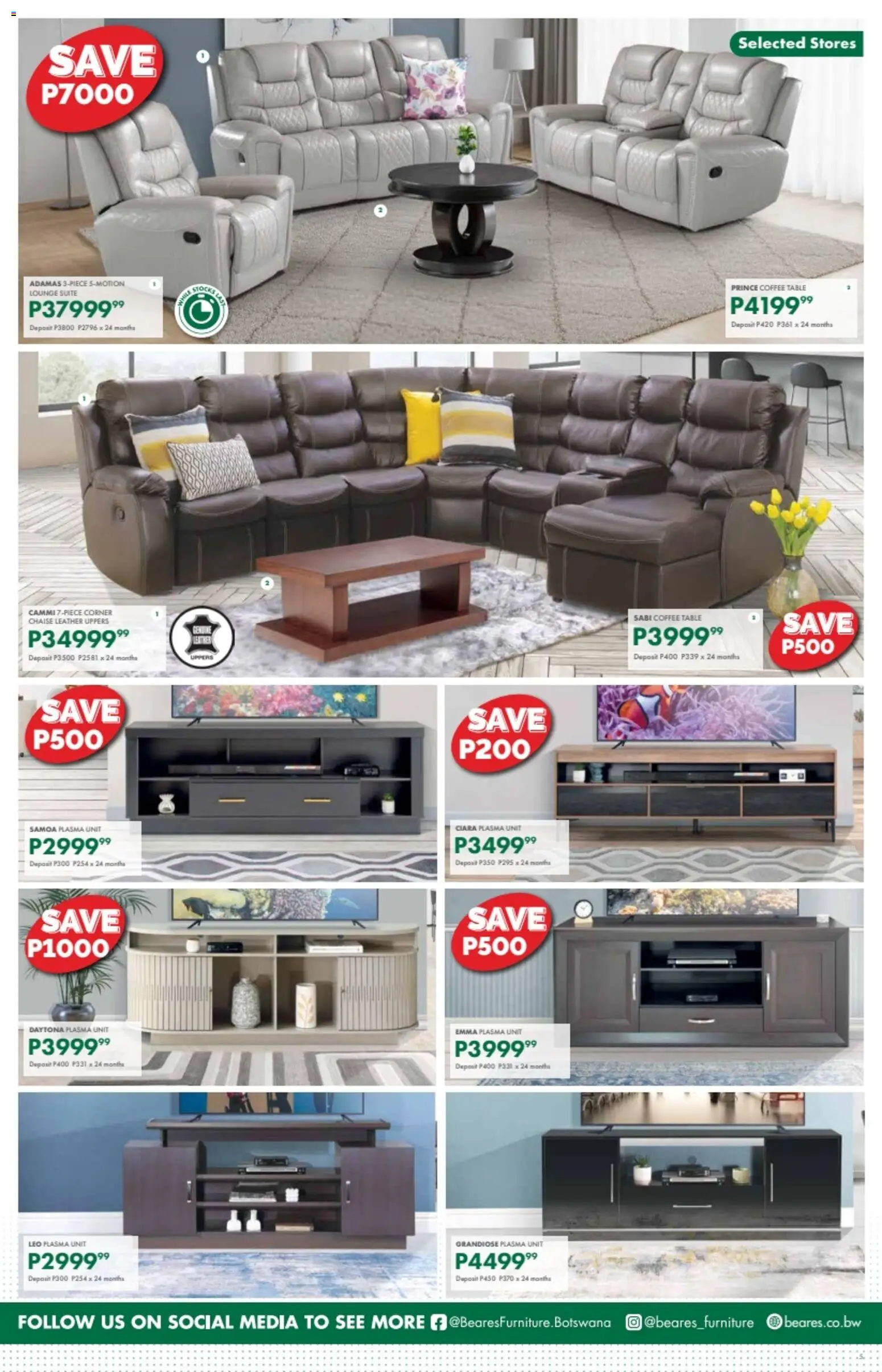 New Beares - Botswana Specials catalogue – valid from 23.02.2026 | Page: 5 | Products: Coffee table, Table, Lounge suite, Chaise