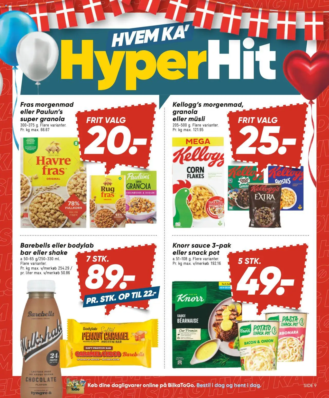 Bilka Tilbudsavis gyldig fra 08.08.2025 | Side: 9 | Produkter: Pasta, Müsli, Bacon, Dadler