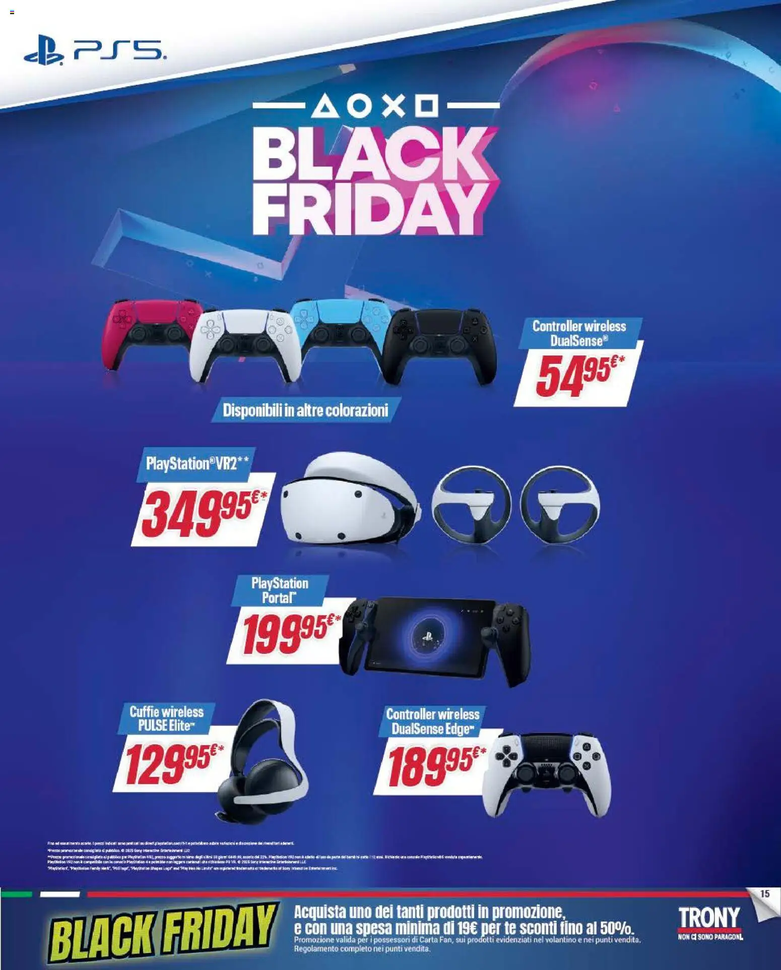 Volantino Trony del 25.11.2025 | Pagina: 15 | Prodotti: Tè, Cuffie, Playstation