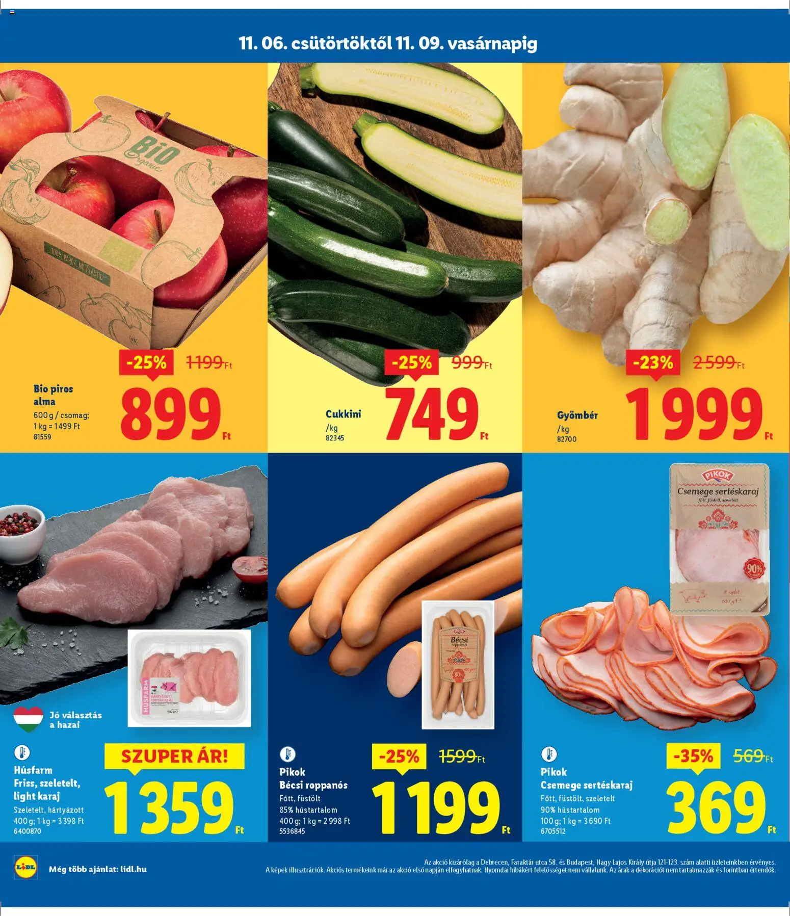 Lidl akciós ujság - amely érvényes a következő dátumtól: 06.11.2025 | Oldal: 2 | Termékek: Sertéskaraj, Gyömbér, Karaj, Alma