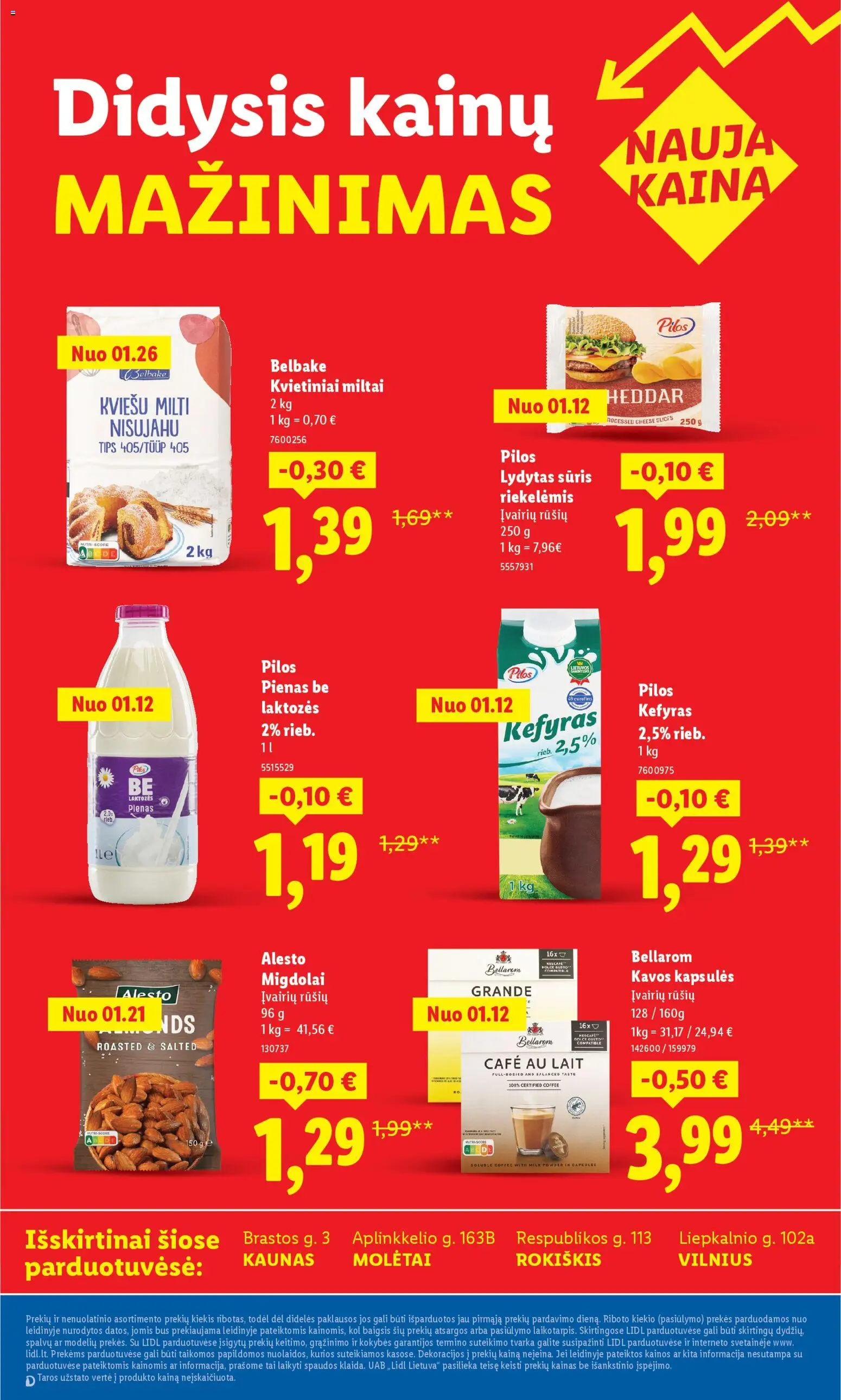 LIDL akcijos nuo 16.02.2026 | Puslapis: 4 | Prekių: Pienas, Sūris, Lydytas sūris, Miltai