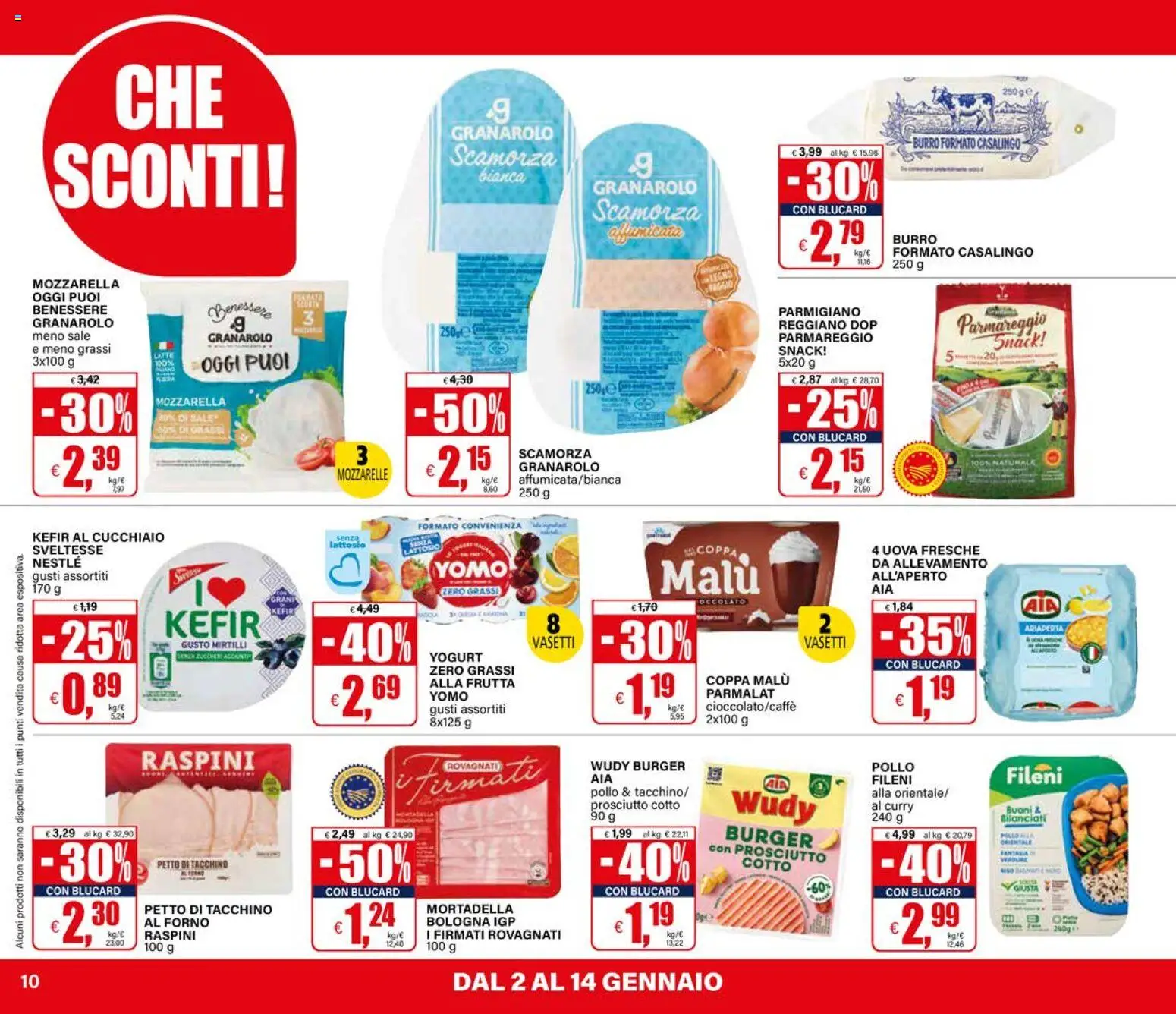 Volantino Il Gigante del 02.01.2026 | Pagina: 10 | Prodotti: Prosciutto, Mirtilli, Mortadella, Forno