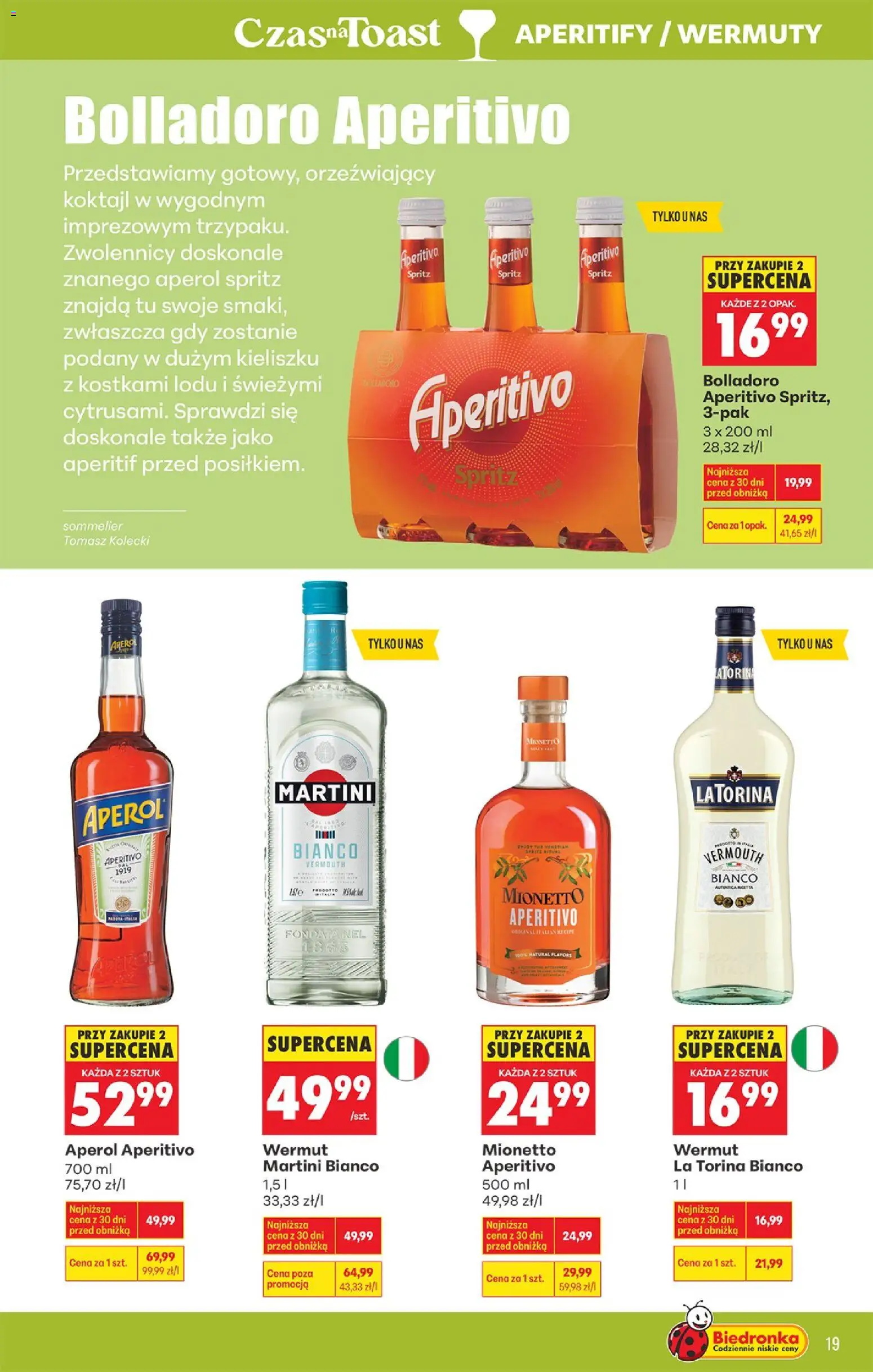 Biedronka Polsko leták - Czas na toast od 09.03.2026 | Strana: 19 | Produkty: Martini, Mionetto, Vermouth, Aperitivo