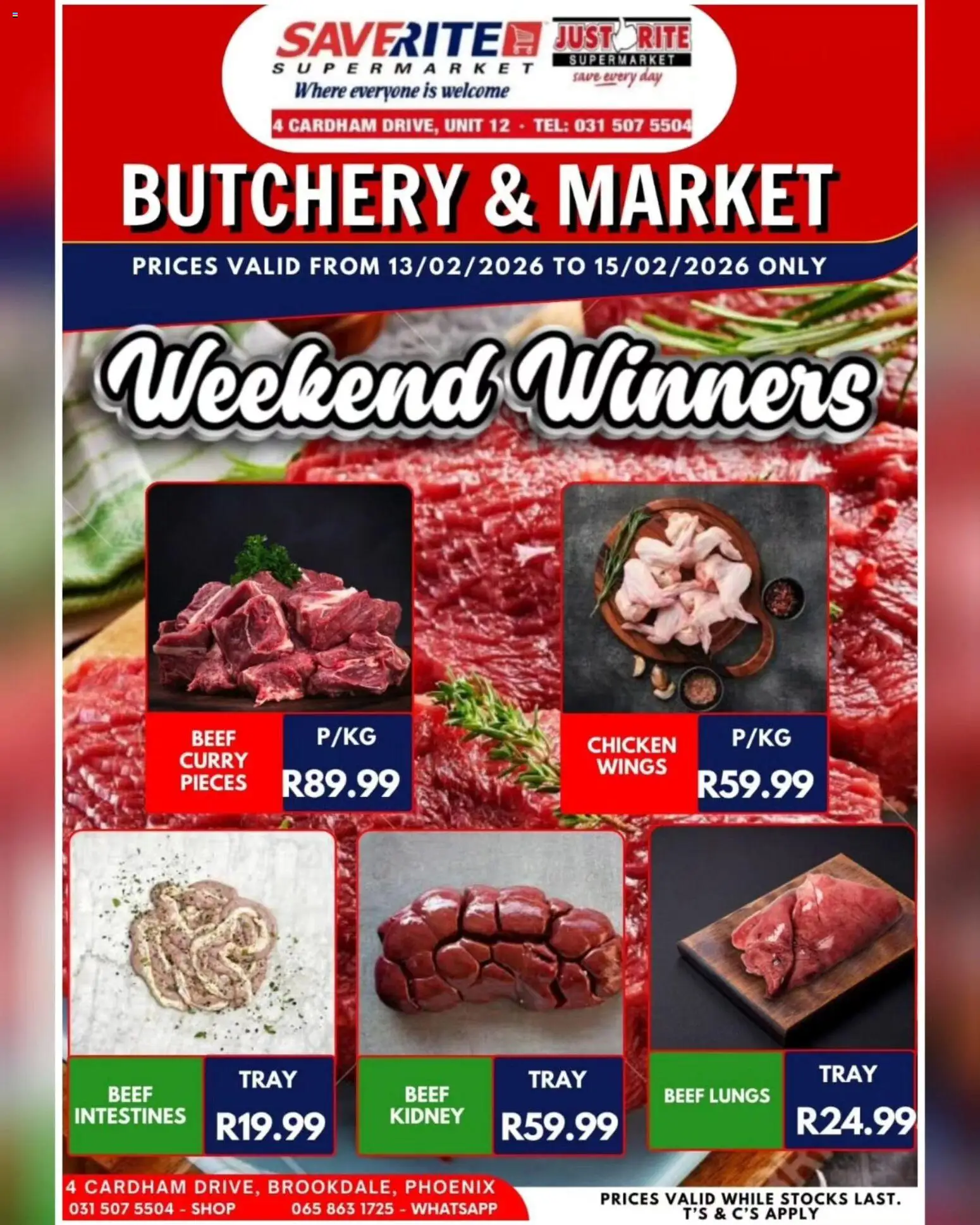 New Saverite catalogue – valid from 13.02.2026 | Page: 3 | Products: Tray, Chicken, Beef