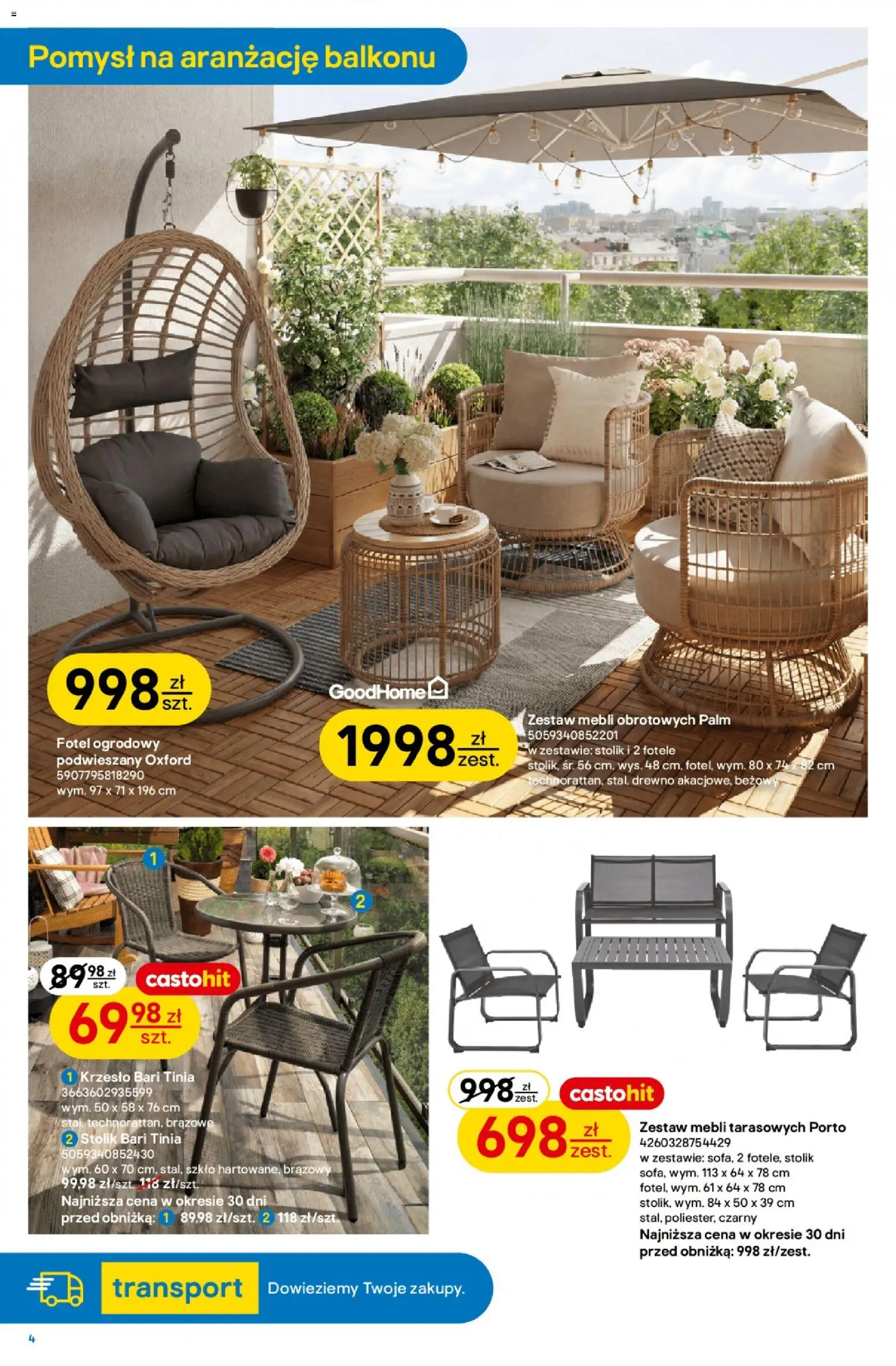 Castorama gazetka od 22.04.2026 | Strona: 4 | Produkty: Fotel ogrodowy, Fotel, Krzesło