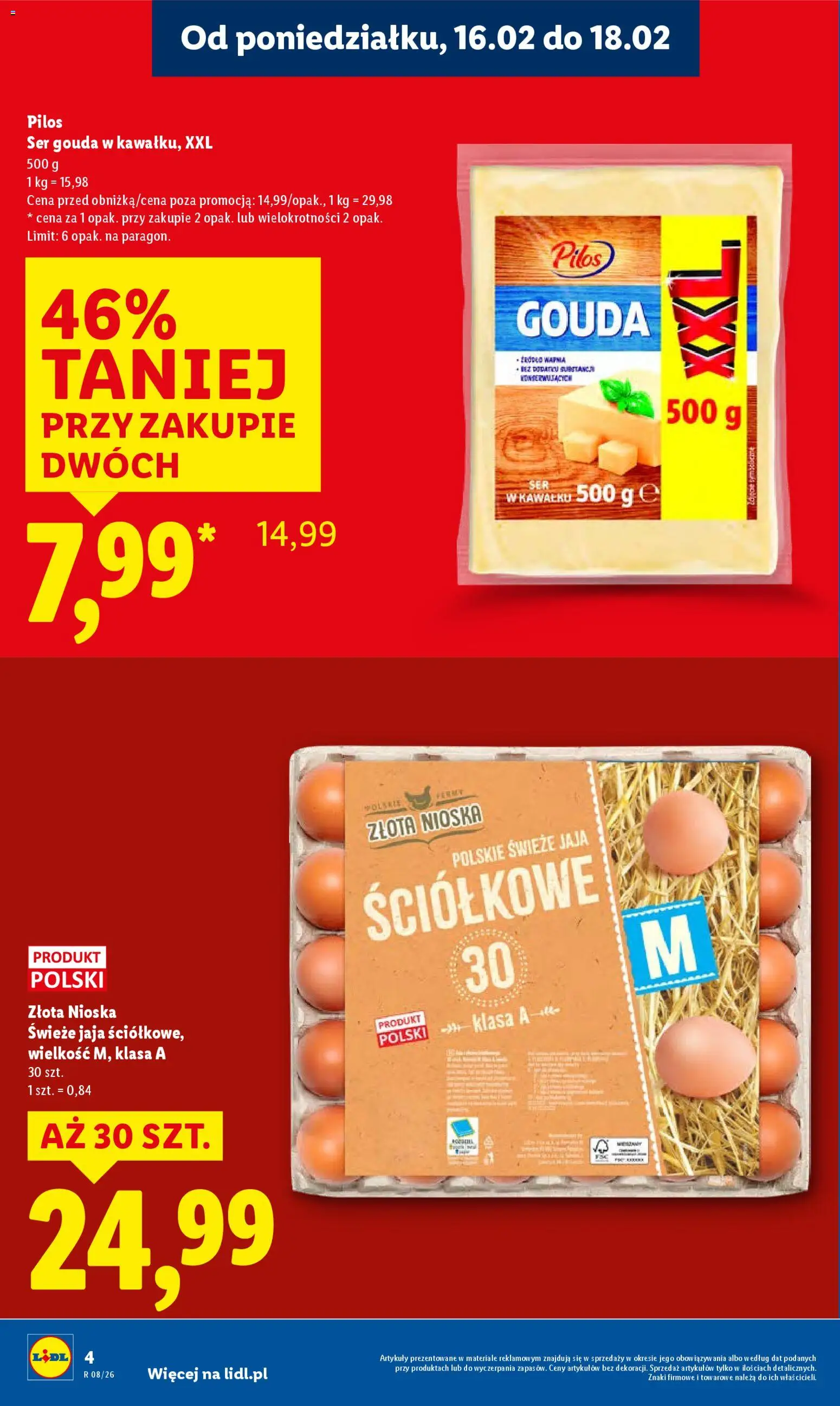 Lidl Gazetka od 16.02.2026 | Strona: 4 | Produkty: Ser, Jaja, Ser gouda
