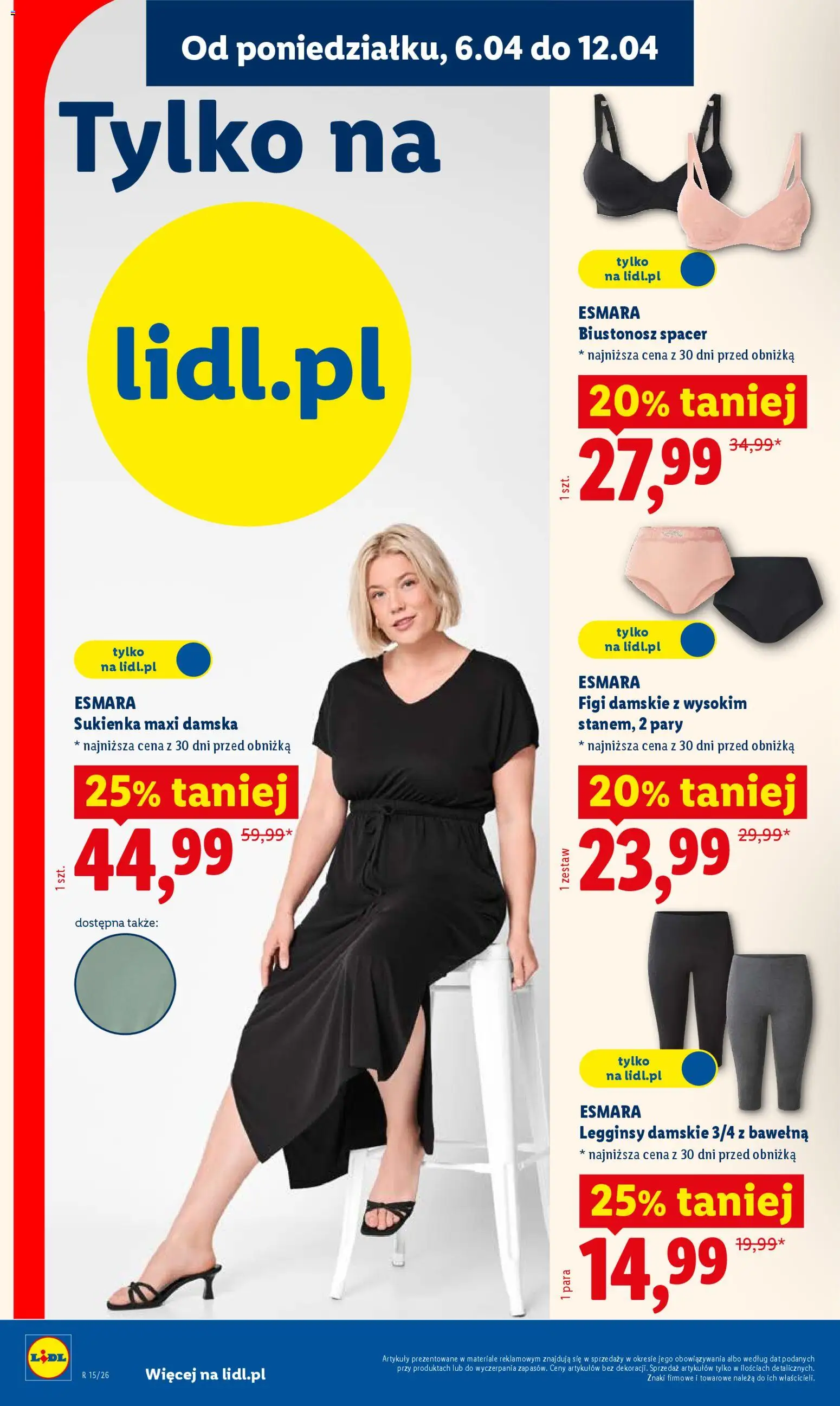 Lidl Katalog od 07.04.2026 | Strona: 34 | Produkty: Biustonosz, Legginsy, Sukienka, Legginsy damskie