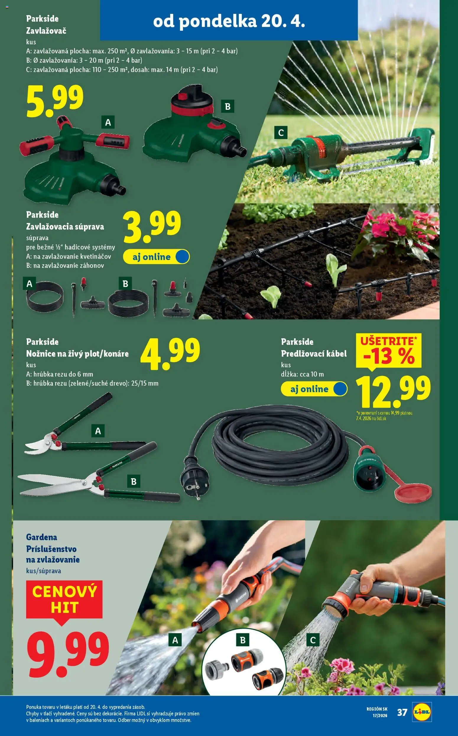 Nové Lidl akcie – leták je platný od 20.04.2026 | Strana: 45 | Produkty: Parkside, Kábel