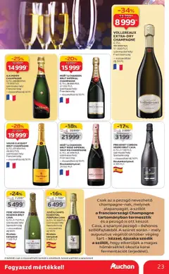 Auchan - Bor ajánlataink - amely érvényes a következő dátumtól: 02.10.2025 | Oldal: 23 | Termékek: Pezsgő