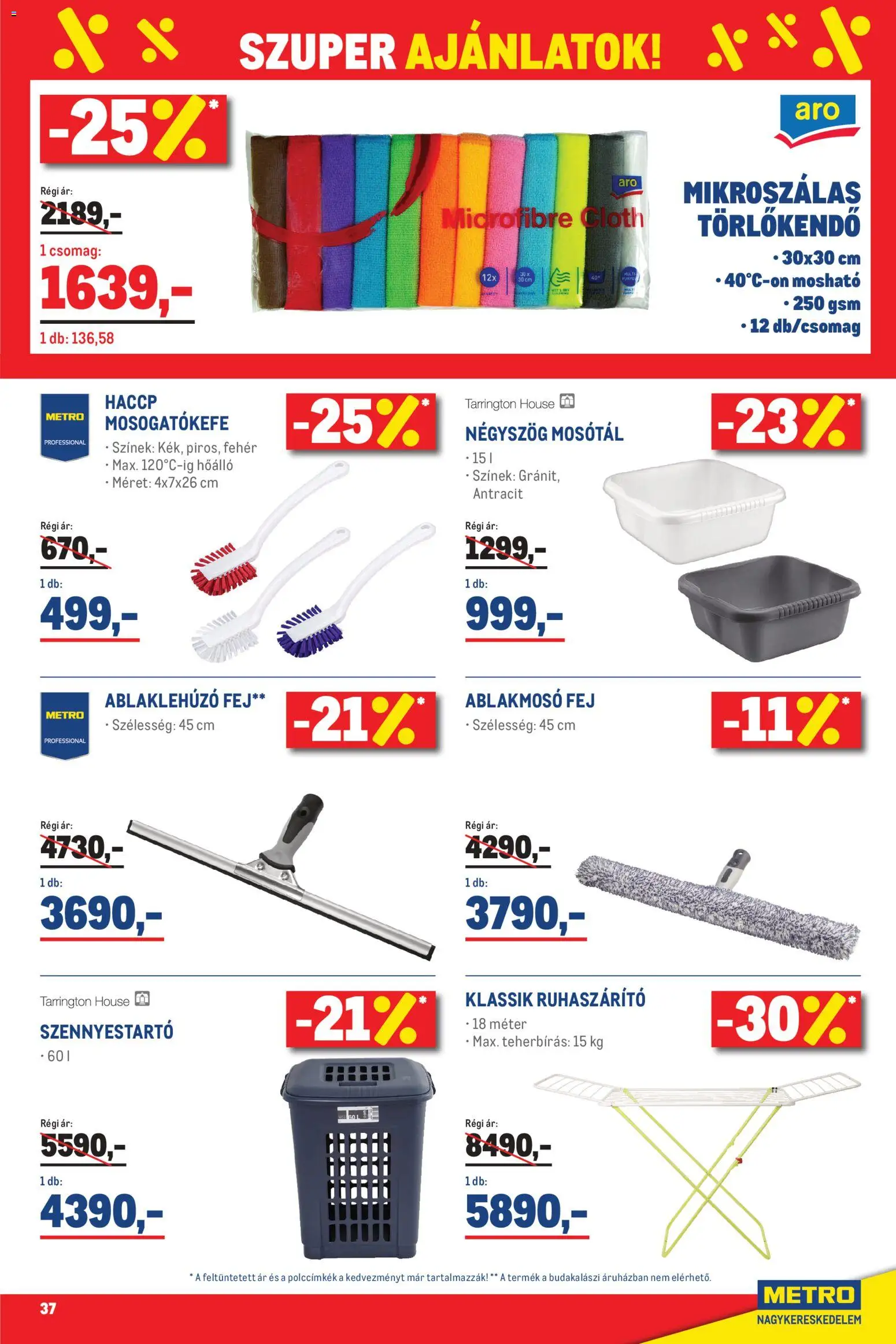 Metro akciós ujság - amely érvényes a következő dátumtól: 01.03.2026 | Oldal: 37 | Termékek: Törlőkendő, Szennyestartó, Ruhaszárító