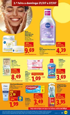 Lidl folheto │ válido de 21.07.2025 | Página: 23 | Produtos: Agua, Água micelar, Maquilhagem, Creme