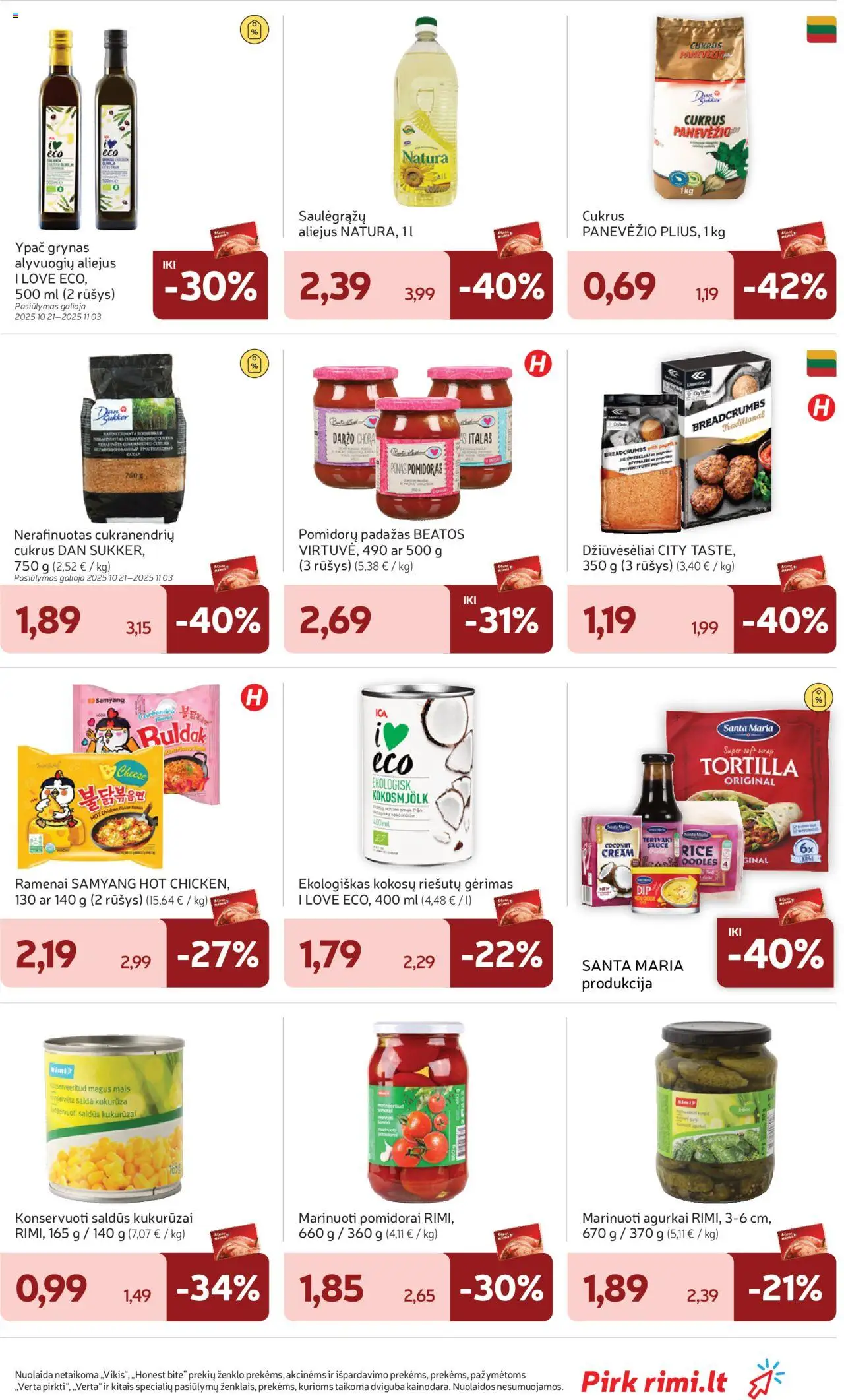 Rimi akcijos nuo 21.10.2025 | Puslapis: 25 | Prekių: Paprika, Agurkai, Kukurūzai, Cukrus