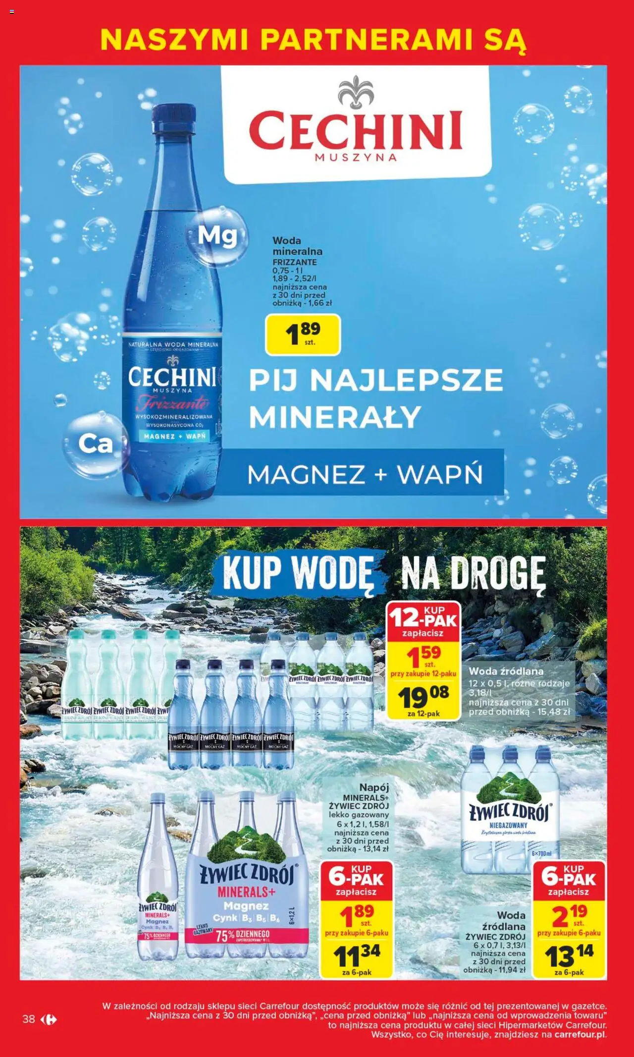 Carrefour Gazetka - Markowe okazje czekają od 09.06.2025 | Strona: 38 | Produkty: Woda źródlana, Muszyna Woda, Cechini muszyna, Woda