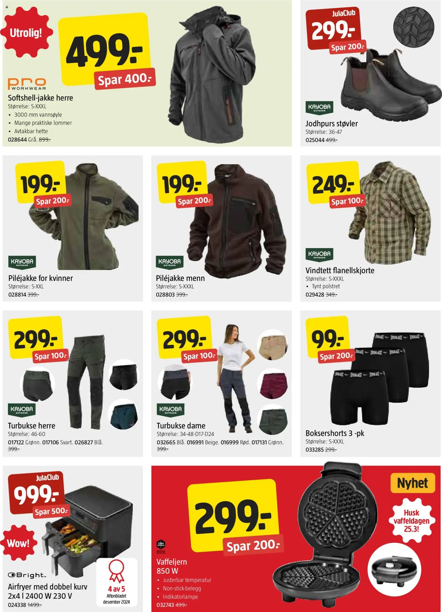 {H1} | Side: 6 | Produkter: Vaffeljern, Støvler, Kurv, Flanellskjorte