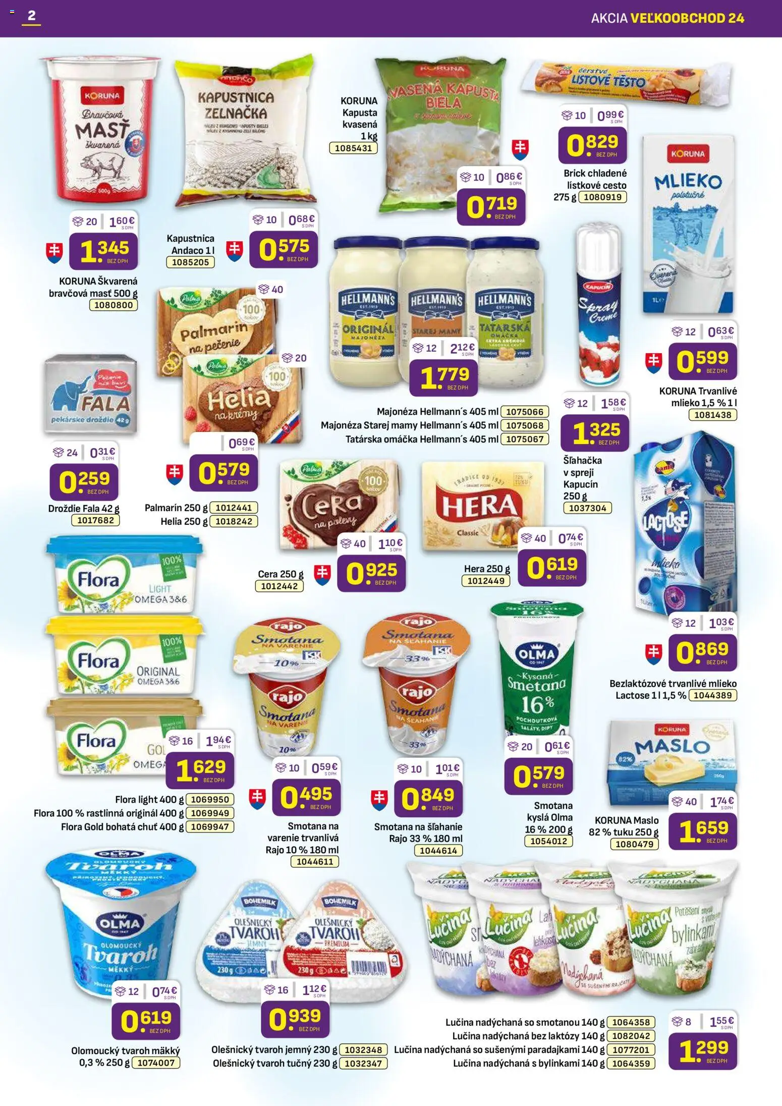 Nové Libex akcie – leták je platný od 01.12.2025 | Strana: 2 | Produkty: Kapusta, Tatárska omáčka, Flora, Šľahačka