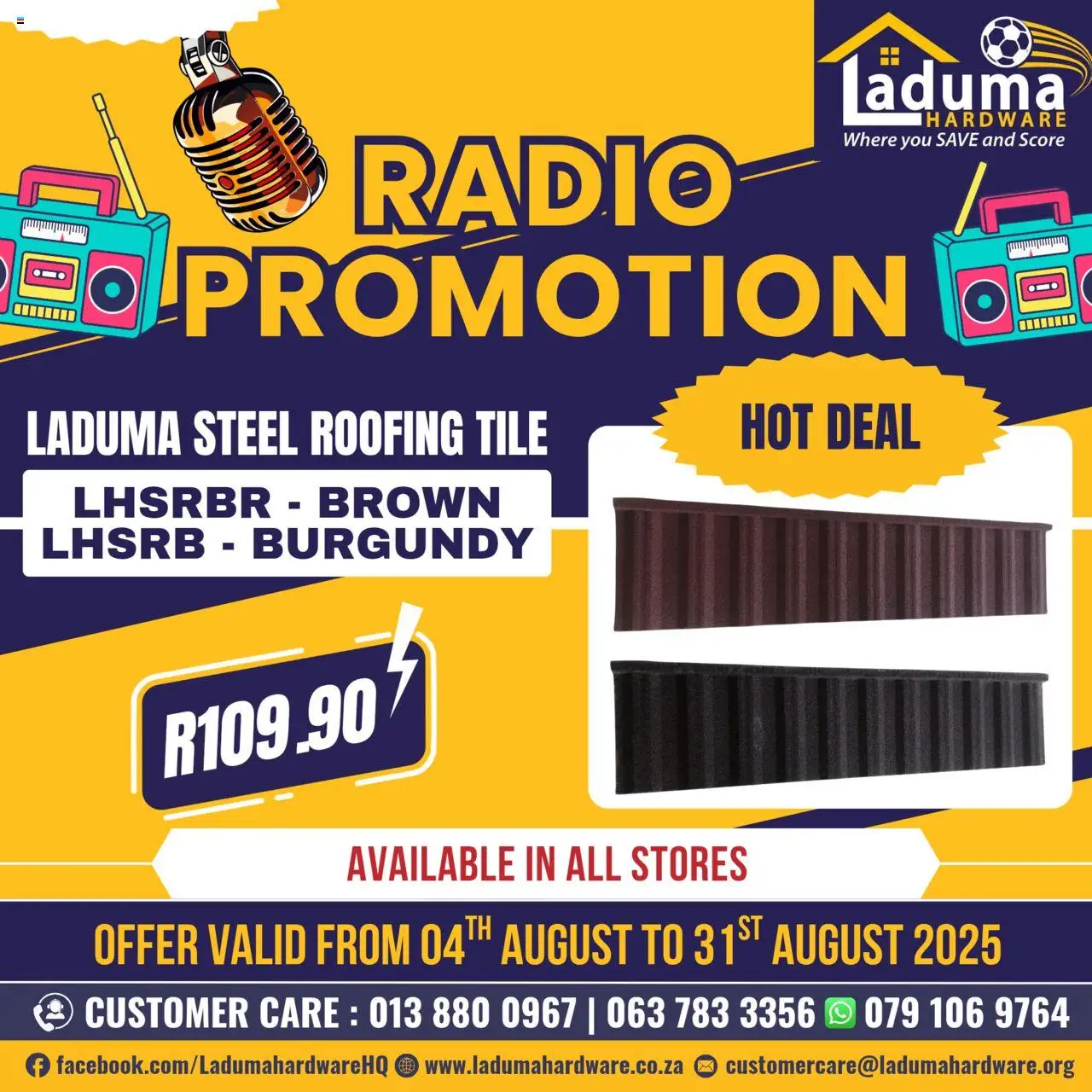 Laduma Hardware Radio Promotion │ valid from 04.08.2025 | Page: 1 | Products: Radio