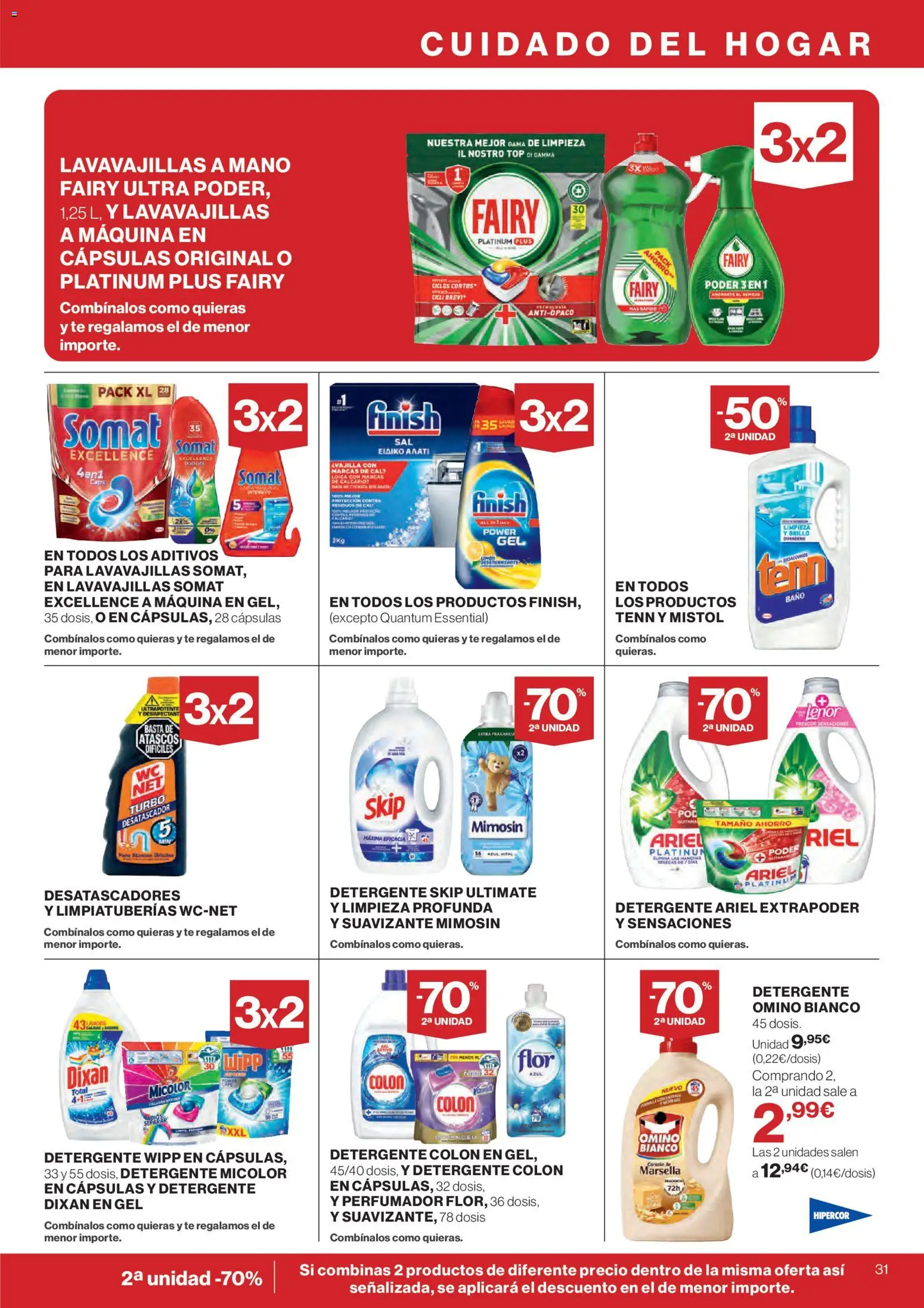 Hipercor catálogo │ válido desde el 26.02.2026 | Página: 31 | Productos: Detergente, Té, Suavizante, Lavavajillas
