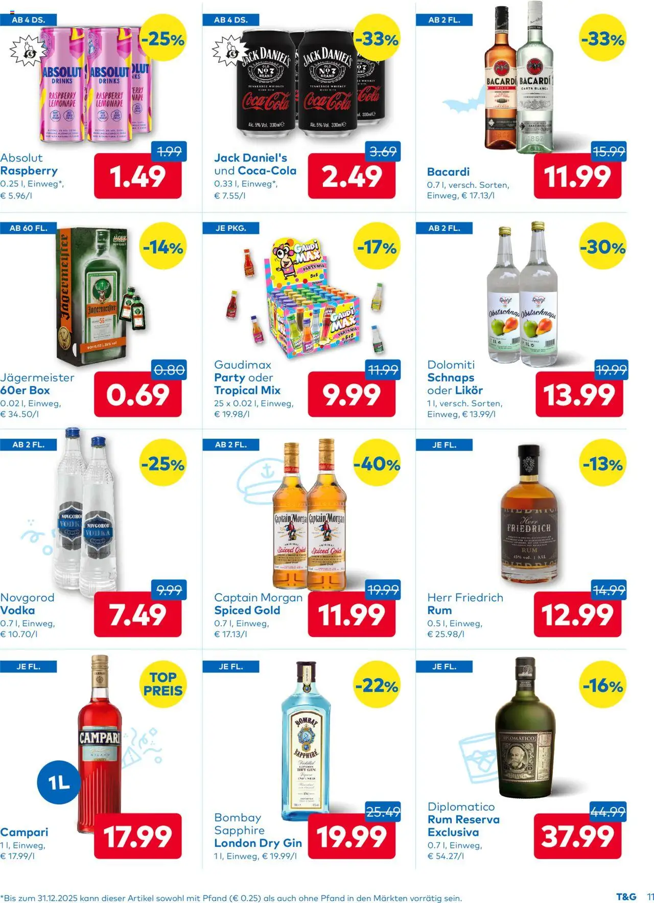 T&G Flugblatt gültig ab 11.09.2025 | Seite: 7 | Produkte: Gin, Whiskey, Nauriit, Box