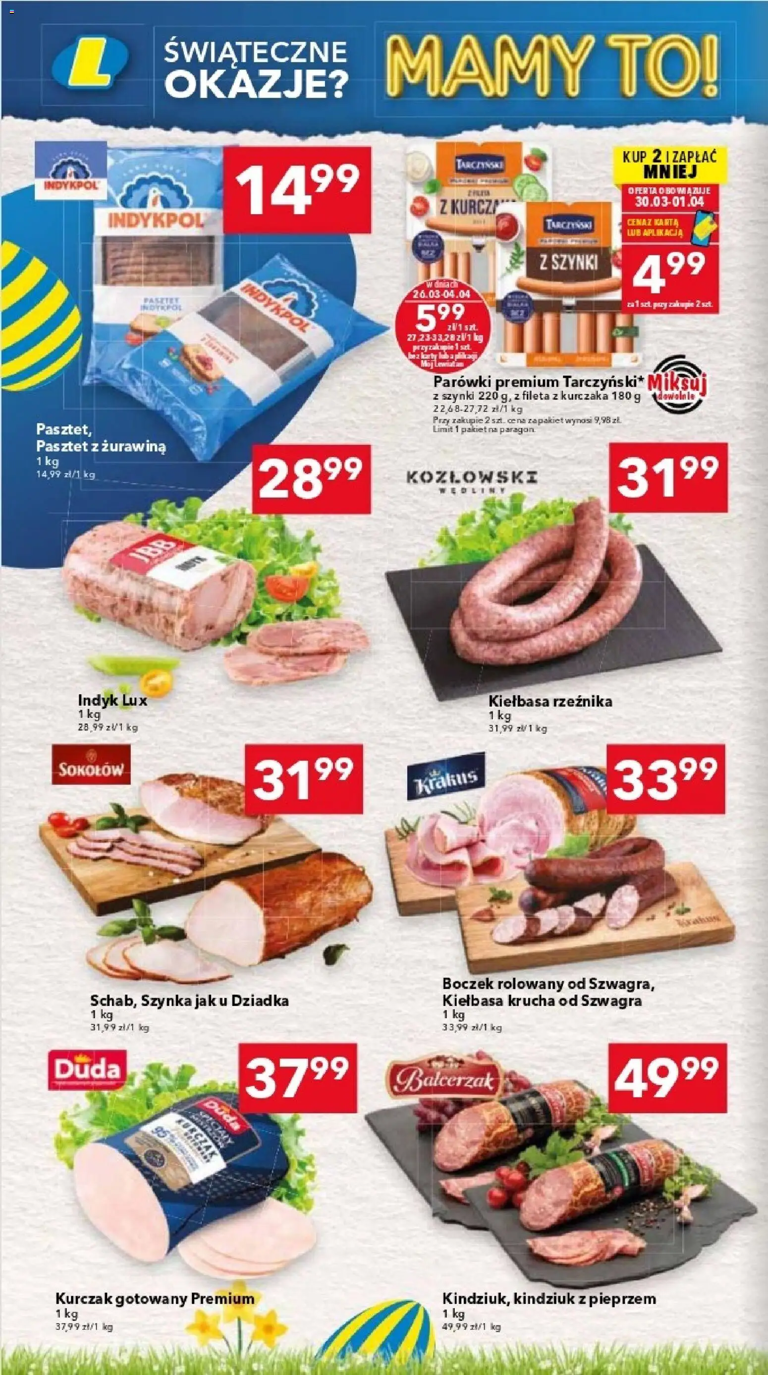 Lewiatan gazetka - Warszawa od 26.03.2026 | Strona: 4 | Produkty: Karta, Parówki, Szynka, Żurawina