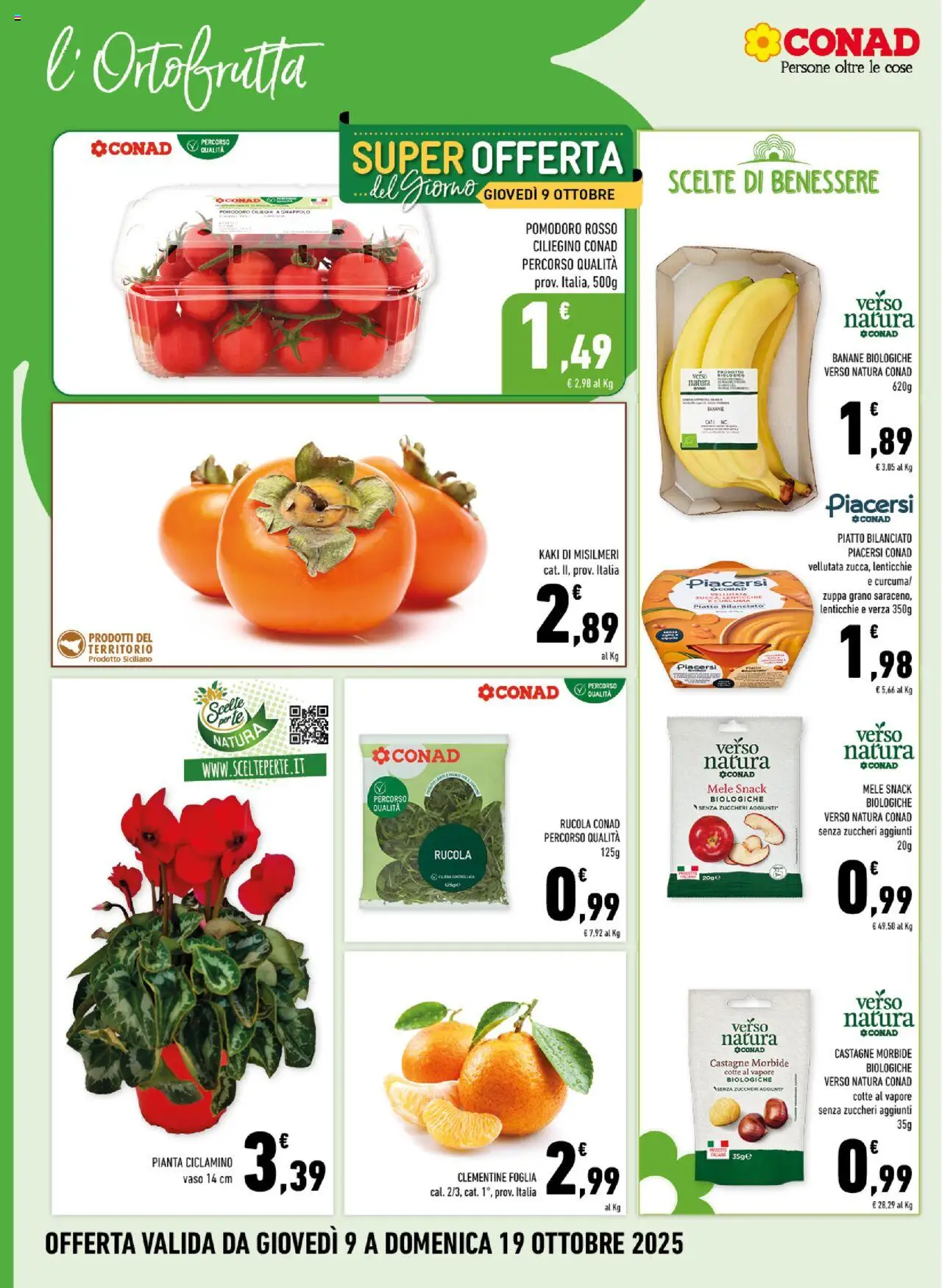 Volantino Conad del 09.10.2025 | Pagina: 6 | Prodotti: Mele, Rucola, Lenticchie, Piatto