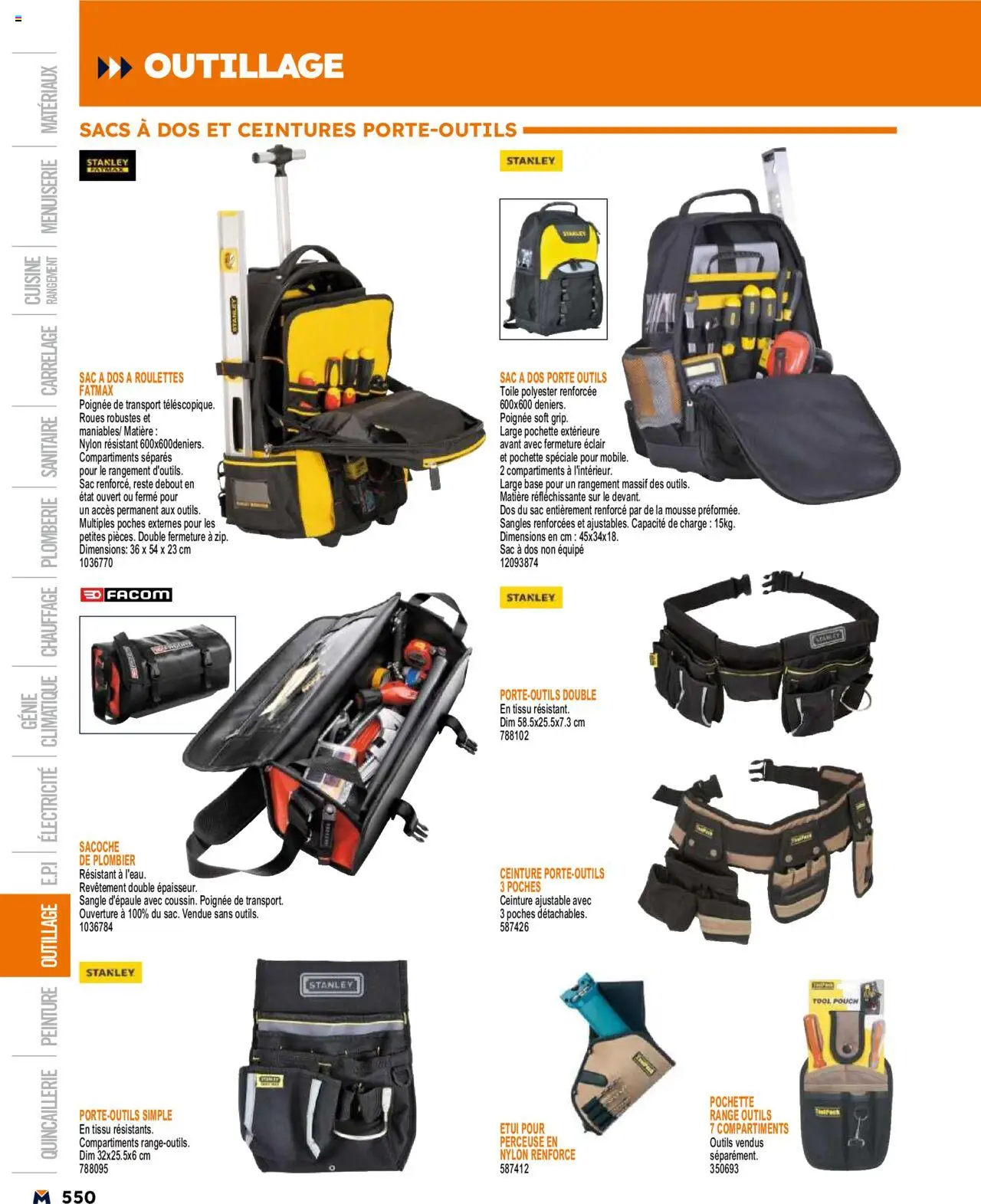  | Page: 550 | Produits: Étui, Sac, Base, Sac à dos