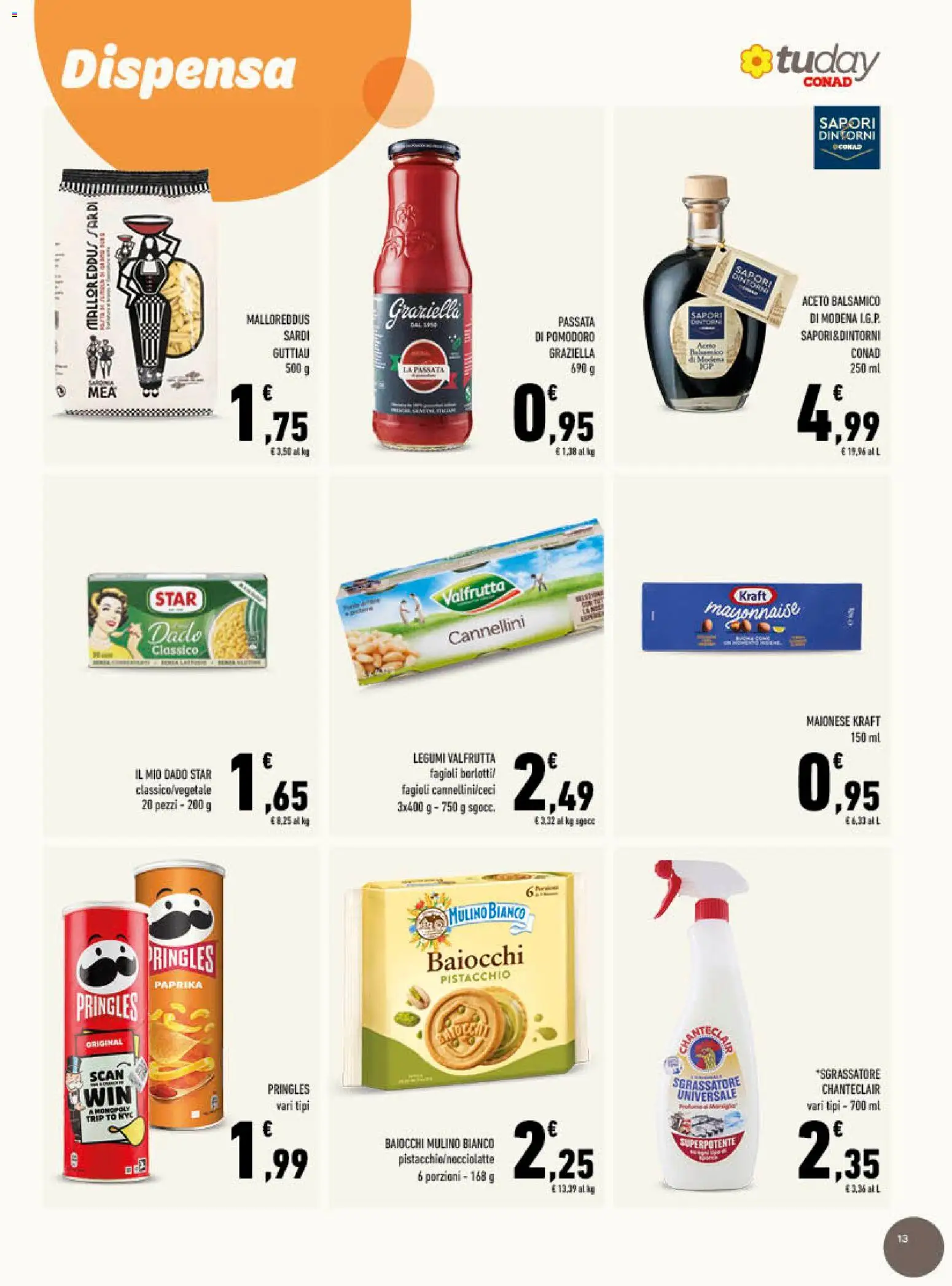 Volantino Conad del 28.01.2026 | Pagina: 13 | Prodotti: Legumi, Sgrassatore, Pomodoro, Pasta