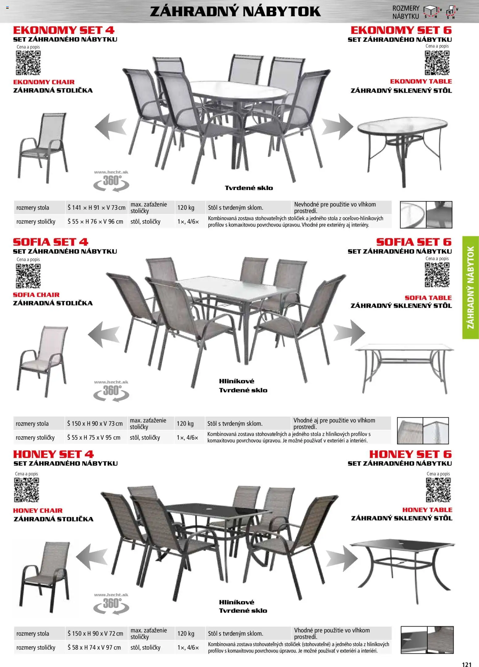 Nové Hecht akcie – leták je platný od 30.10.2025 | Strana: 121 | Produkty: Nábytok, Stoličky, Stôl, Záhradný nábytok