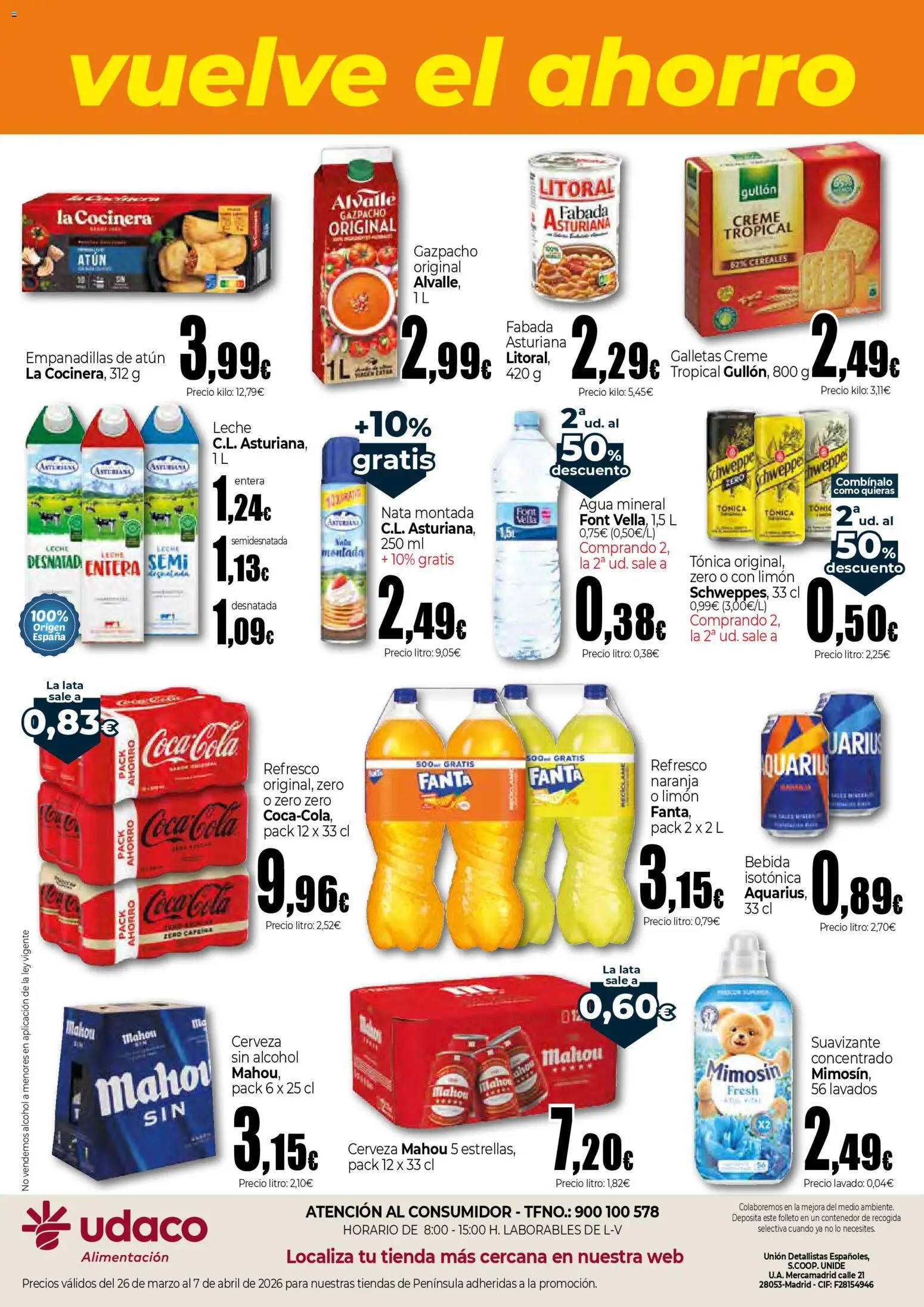 Unide - Vuelve Goyo, vuelve el ahorro  │ válido desde el 26.03.2026 | Página: 2 | Productos: Leche desnatada, Leche, Galletas, Suavizante