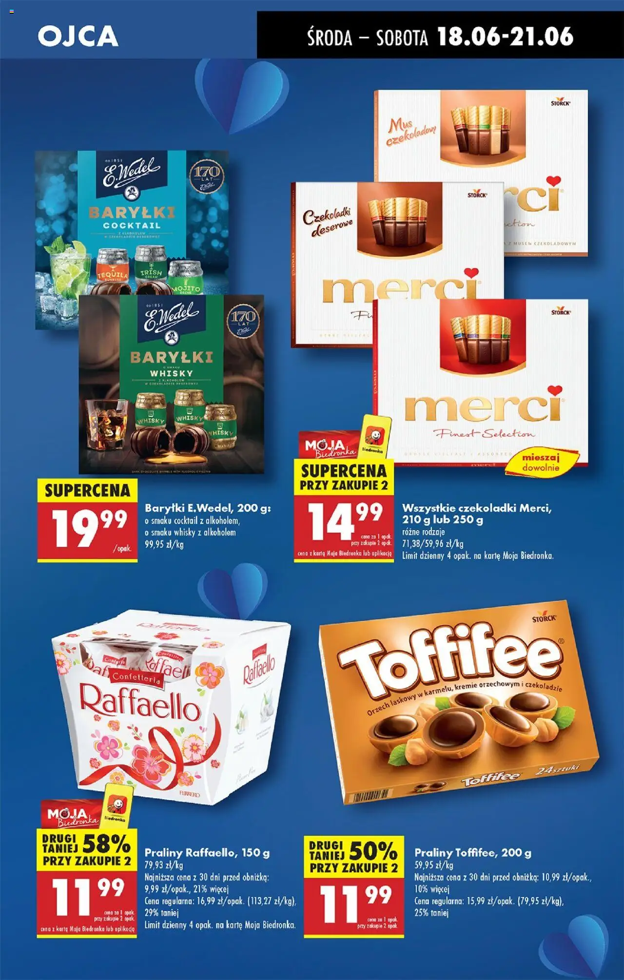 Biedronka gazetka - Oferta W tym tygodniu od 18.06.2025 | Strona: 19 | Produkty: Czekoladki, Merci, Toffifee, Tequila