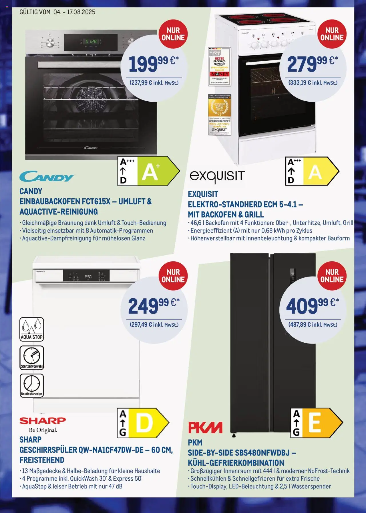 Metro Online: Technik-Angebote - gültig ab dem 04.08.2025 | Seite: 3 | Produkte: Geschirrspüler, Grill, Backofen, Kühlgefrierkombination