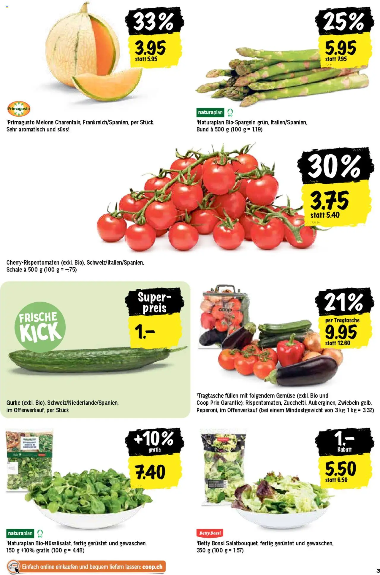 Coop Aktionen ab 12.06.2025 | Seite: 3 | Produkte: Gemüse, Melone, Zwiebeln
