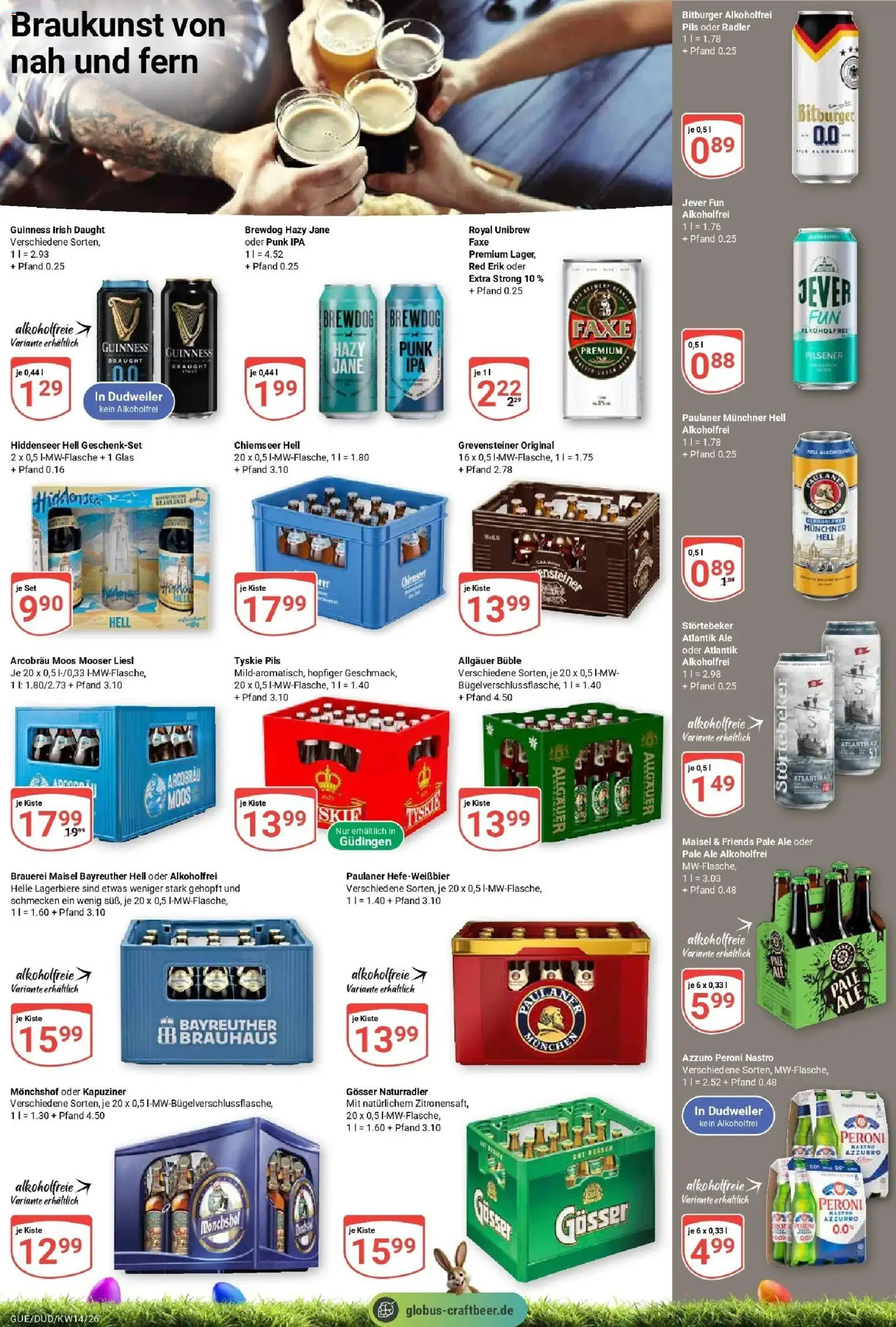 Globus prospekt Saarbrücken-Dudweiler	 – gültig ab 30.03.2026 | Seite: 24 | Produkte: Bayreuther hell, Bitburger, Monchshof, Pils