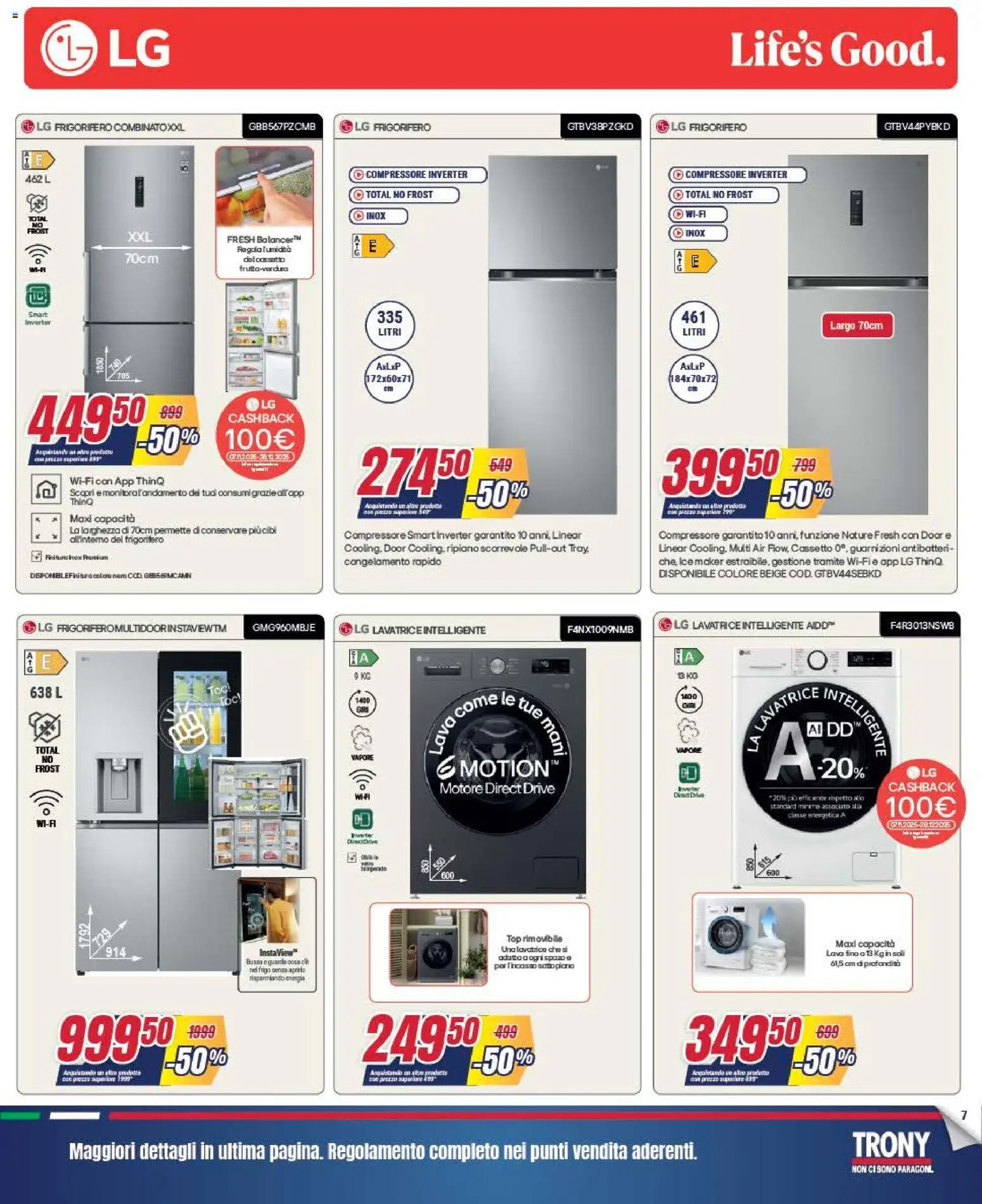 Volantino Trony del 04.12.2025 | Pagina: 7 | Prodotti: Compressore, Top, Lavatrice, Frigorifero