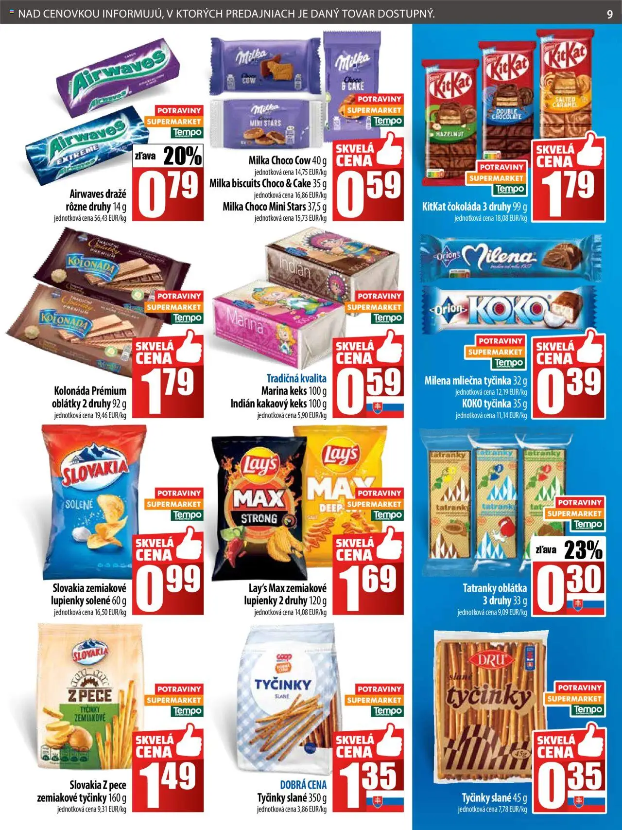 COOP Jednota leták │ platný od 24.07.2025 | Strana: 9 | Produkty: Čokoláda, Milka